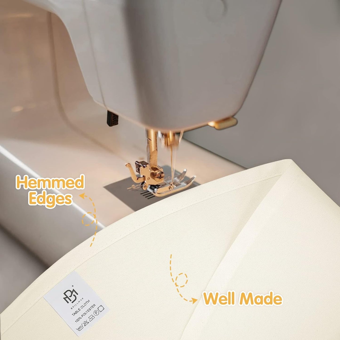 BRILLMAX 4 Pack Ivory Round Tablecloths 108 Inch - Circle Bulk Linen Polyester Fabric Washable Table Cloth Cover for Wedding Reception Banquet Birthday Party Buffet Restaurant