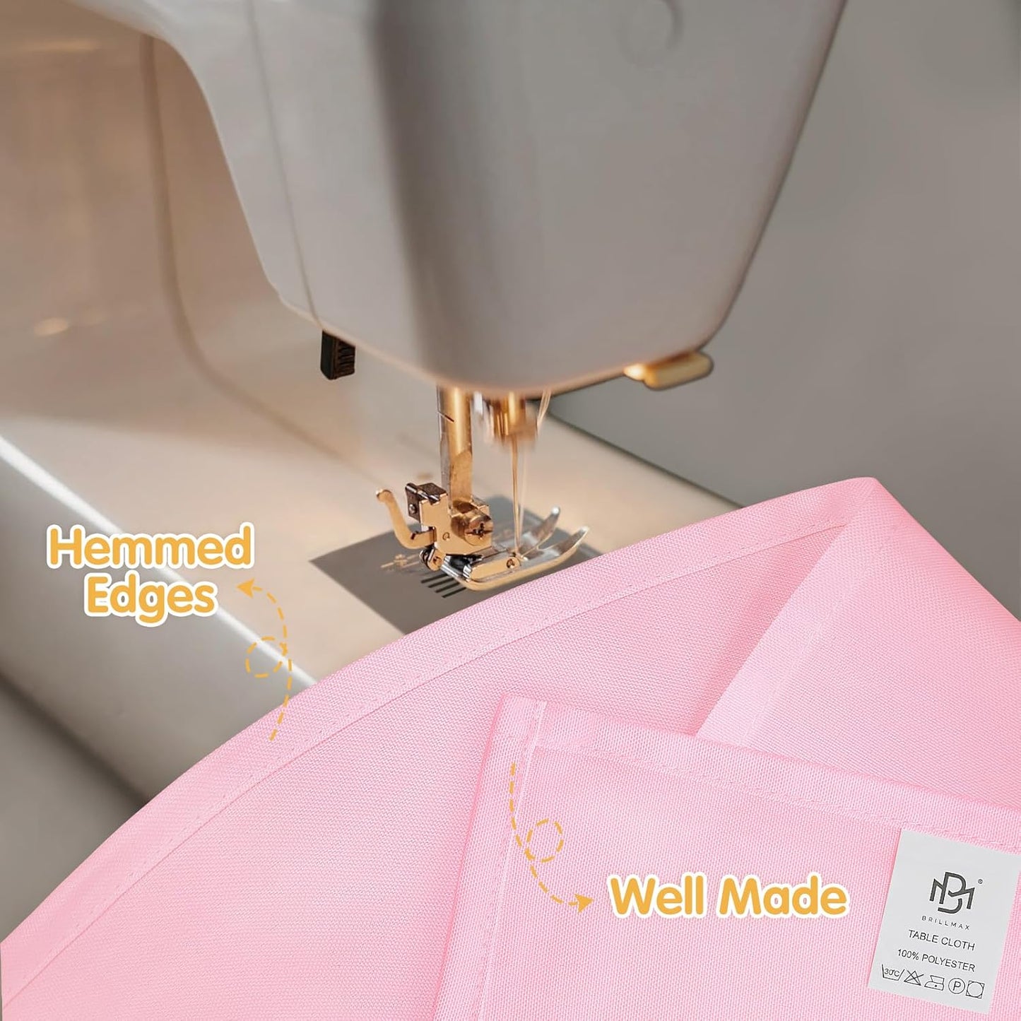 BRILLMAX 8 Pack Pink Tablecloths for 6 Foot Rectangle Tables 60 x 102 Inch - 6ft Rectangular Bulk Linen Polyester Fabric Washable Cloth Cover for Wedding Reception Banquet Birthday Party