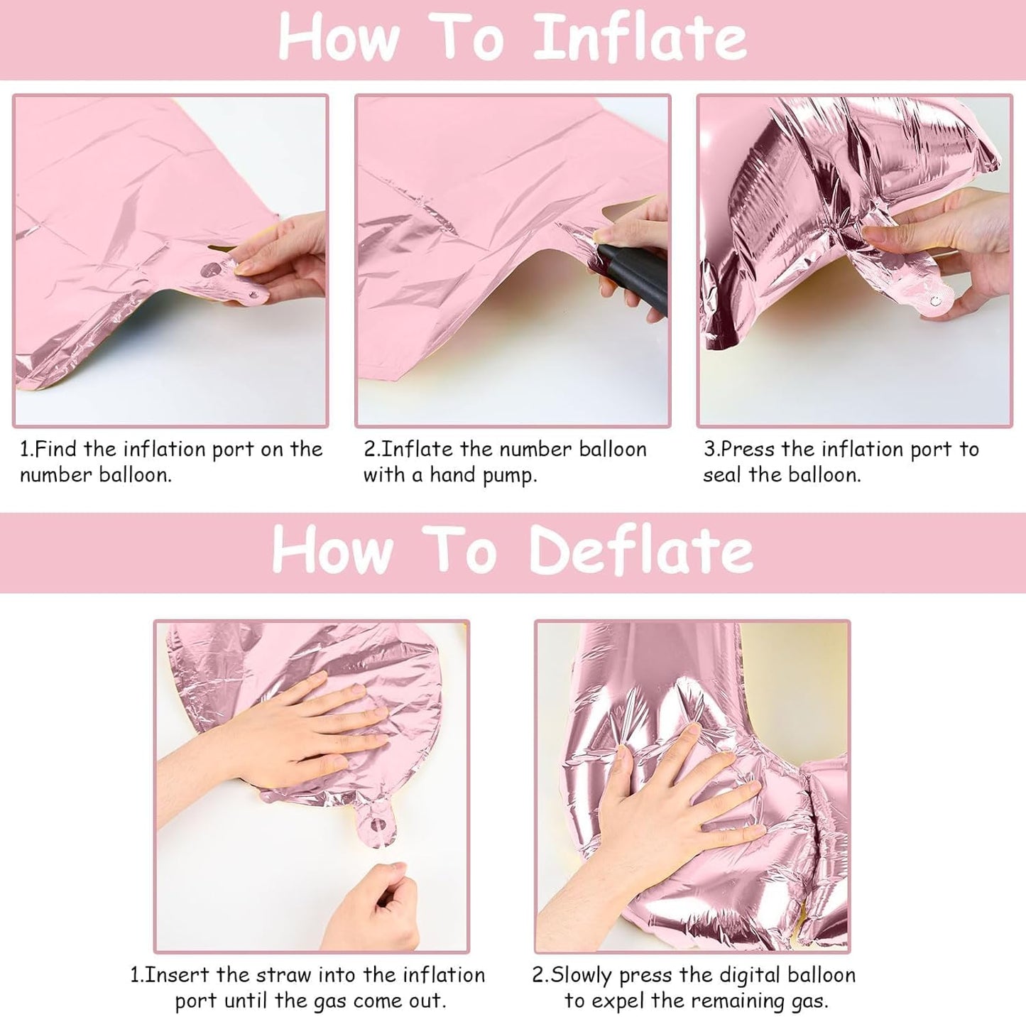 Pastel Pink Number 6 Balloons, 40 In Large Light Pink Number 6 Foil Helium Balloons for Girls, Self Inflating Number Balloons 0-9 for Girls 6th 16th Birthday Women Anniversary Party Decoration