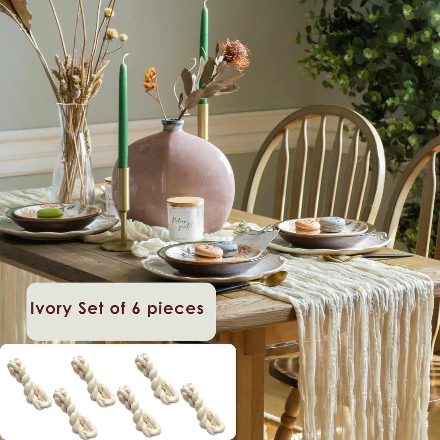 Ivory Cheesecloth Table Runner Set of 6 Runners 12 ft 142 in Long Each Cream Gauze Table for Wedding Table Baby Shower Decorations or Bridal Shower Decor Modern Table Runner Boho Table Décor