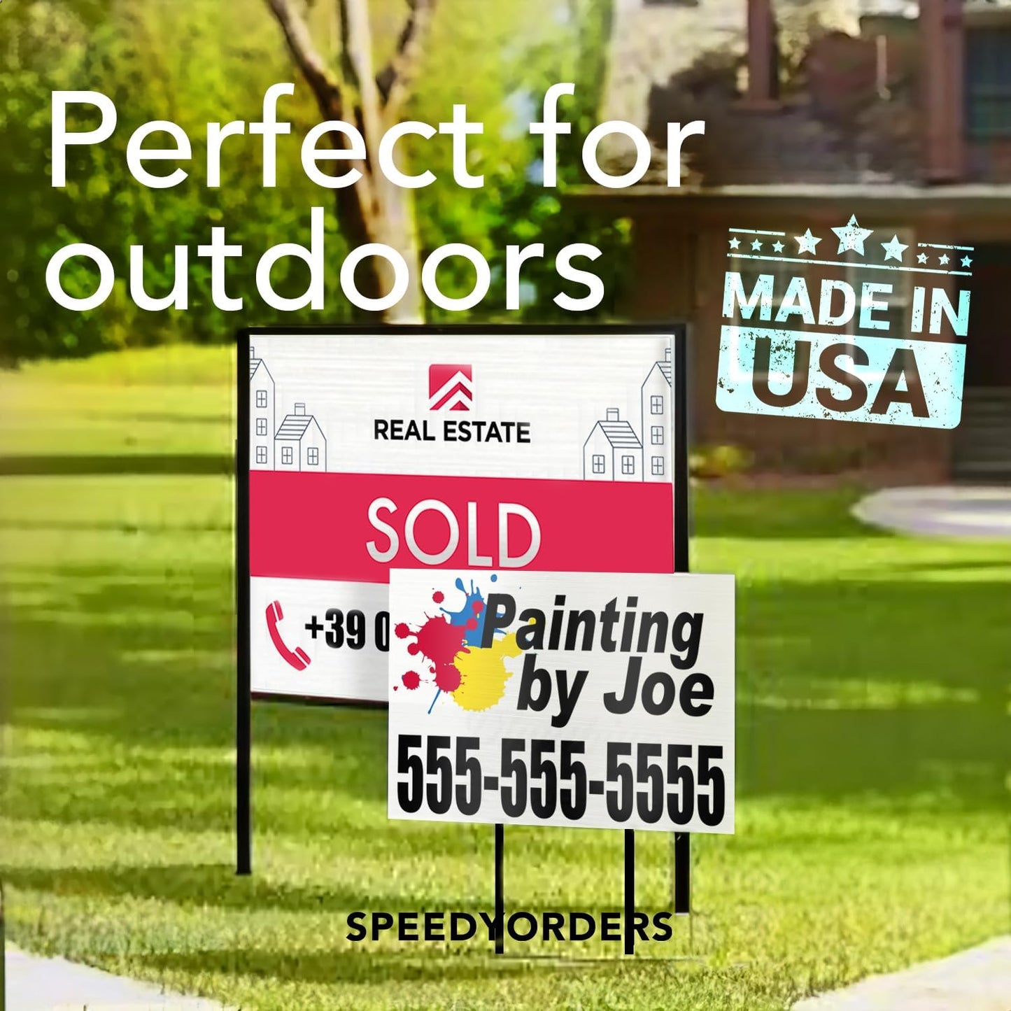 Custom Outdoor Metal Signs - Personalized Aluminum Business Signs, Waterproof, White Aluminum (Gray, 36x24 In)