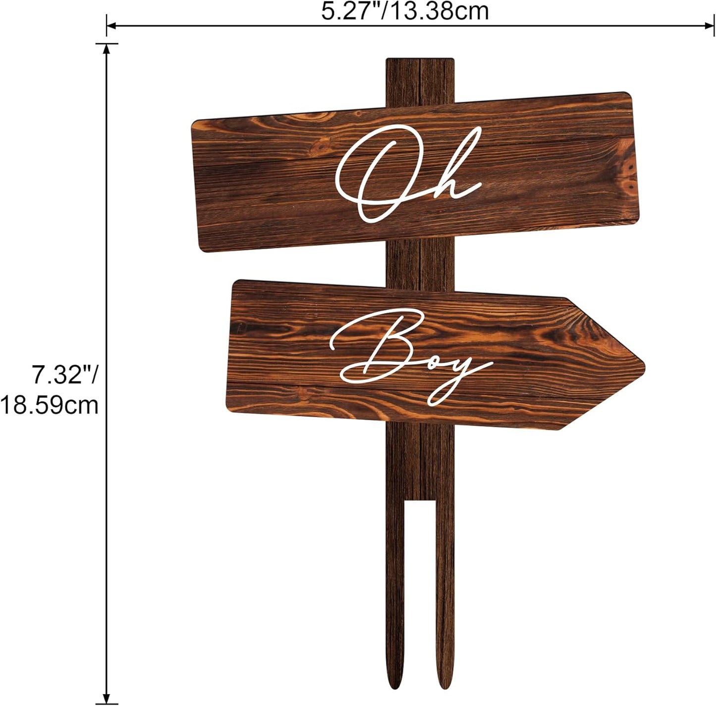Rustic Oh Boy Cake Topper in Wood Baby Shower Gender Reveal Party Cake Decoration