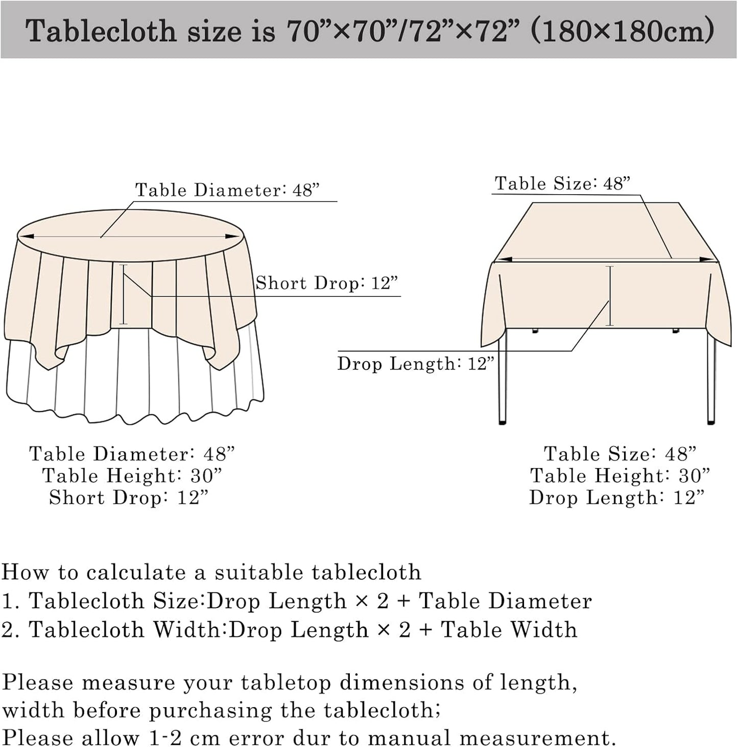 ShinyBeauty Rose Gold Table Cloths for Party 2 Packs, 72X72 Inch Sequin Tablecloths Square Glitter Table Cloth Overlay Rose Golden Tablecloths Rectangular for Wedding, Birthday Tables