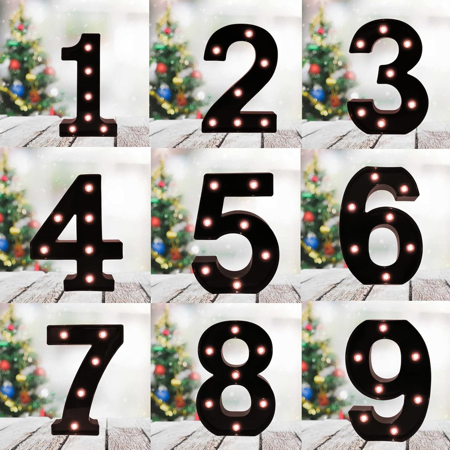 OYCBUZO Light Up Black Alphabet Marquee Number Sign LED Marquee Number Lights Sign for Night Light Home Bar Christmas Lamp Birthday Party Wedding Decoration 6