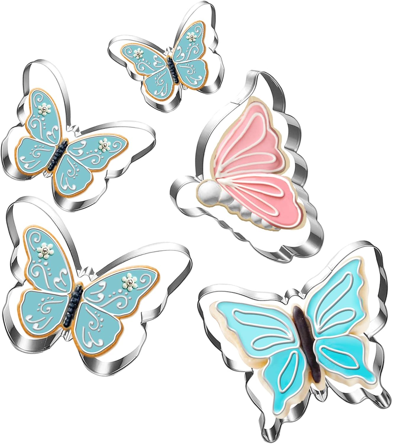Butterfly Cookie Cutter Set-5 Piece-Butterfly Fondant Biscui Cutters