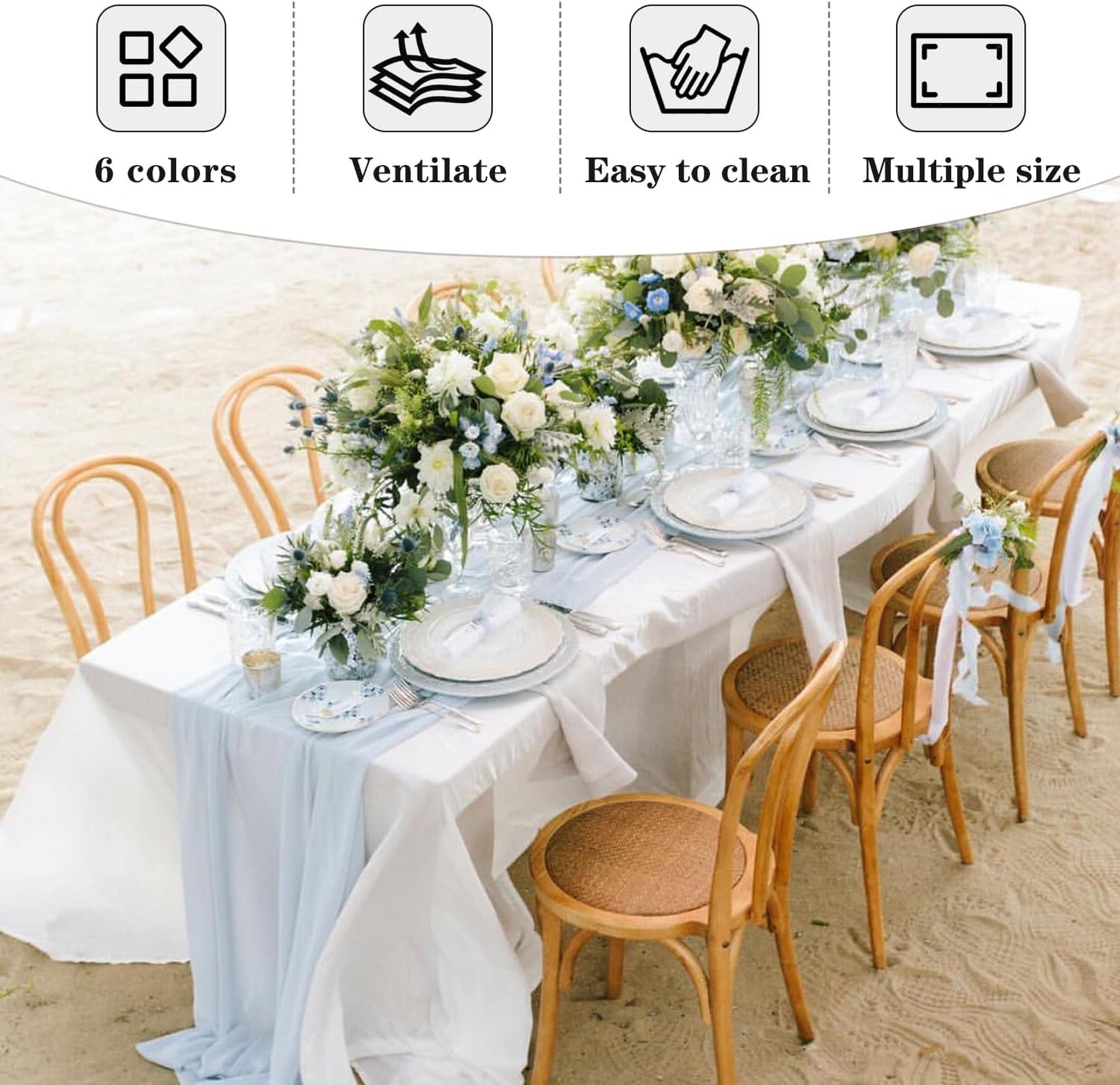 Fitable White Tablecloths for Rectangle Tables, 6 Pack - 70 x 120 Inches - Reusable and Washable Table Clothes for 6-8 Ft Tables, Polyester Fabric Table Covers for Wedding, Party, Banquet