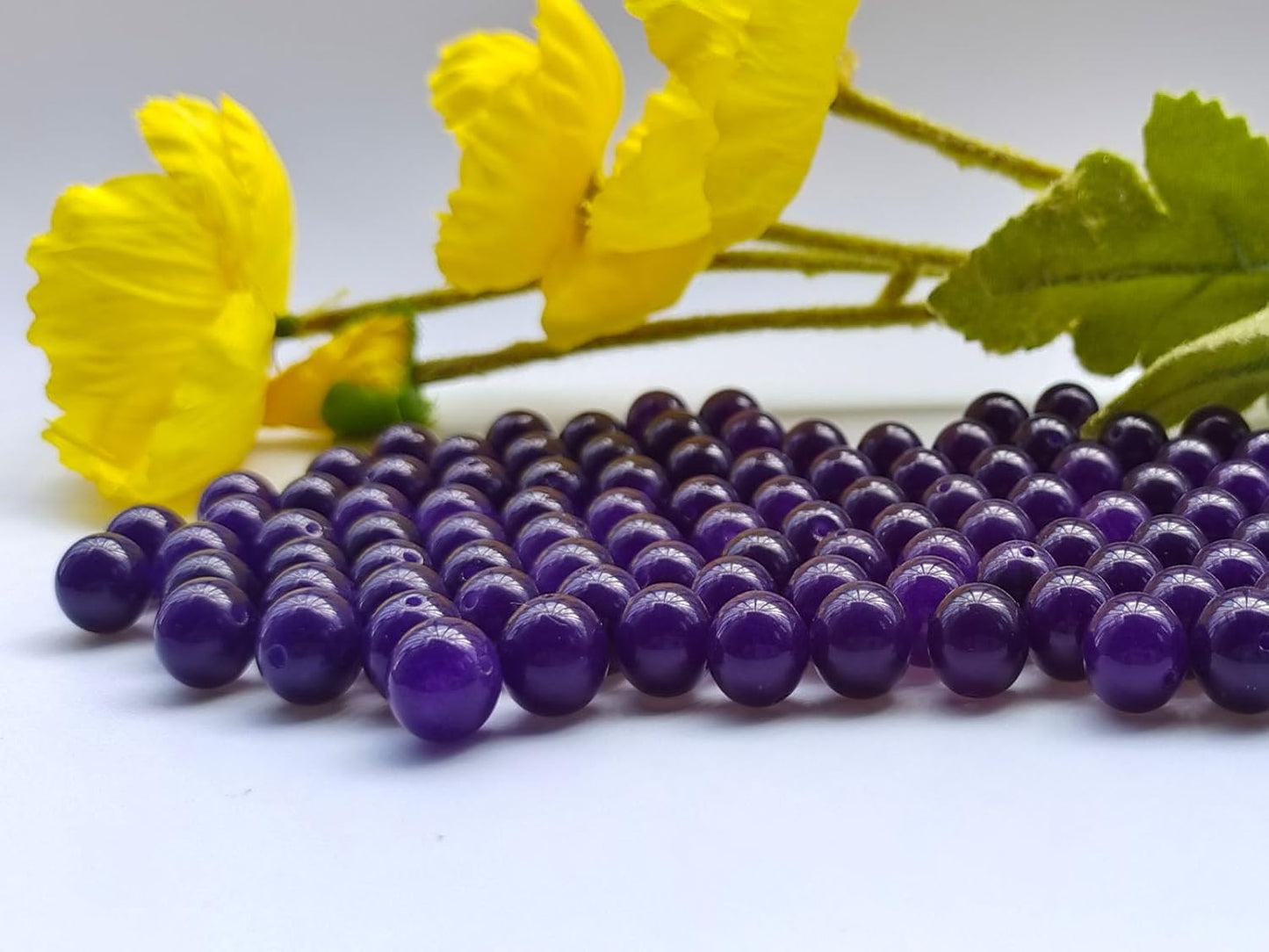 Stone Beads 8mm 100pcs Dark Purple Chalcedony Beads Round Loose Gemstones Beads for Bracelet Necklace Jewelry Making (8mm, 60833 Dark Purple Chalcedony)