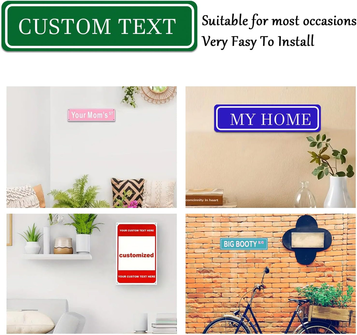 Custom Sign, Personalized Metal Signs with Your Text, Photo, Customized Signs for Office Business Workplace Home Bar Indoor, Outdoor