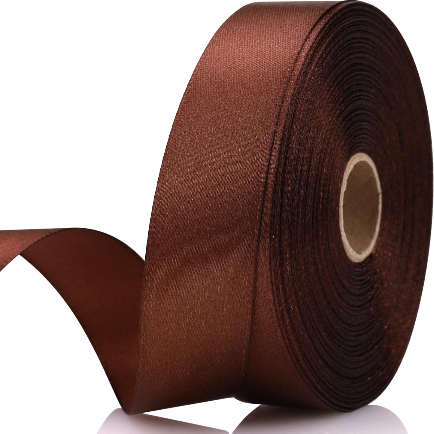 Brown Ribbon 7/8 Inch 30 Yards Satin Craft Ribbon-Single Face Polyester Ribbon for Handmade Roses,Gift Wrapping,Timeless Flower,Bouquets,Wedding and Party Decoration