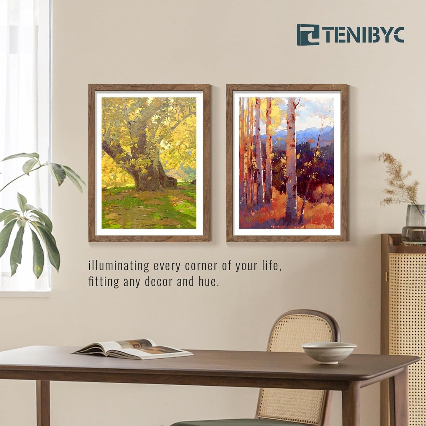 18x24 Frame Walnut 4 Pack, Brown Wood 18 x 24 Poster Frame, Display Pictures, Posters, Puzzles, Horizontal or Vertical Wall Hanging