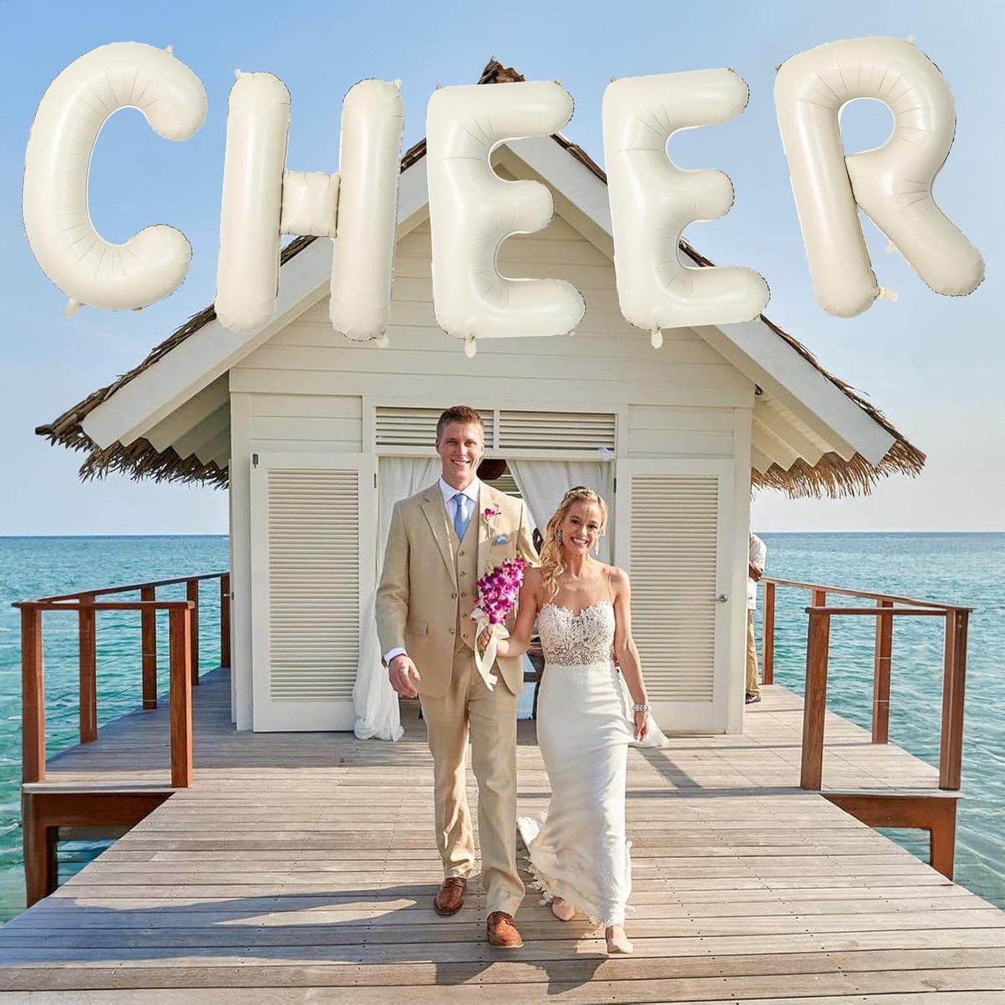 Cream Q 40 Inch Alphabet Foil Name Balloon - Large Self Inflating Letter for Girls Birthday Party, Baby Shower Decoration - White Sand Mylar Helium Custom Beige