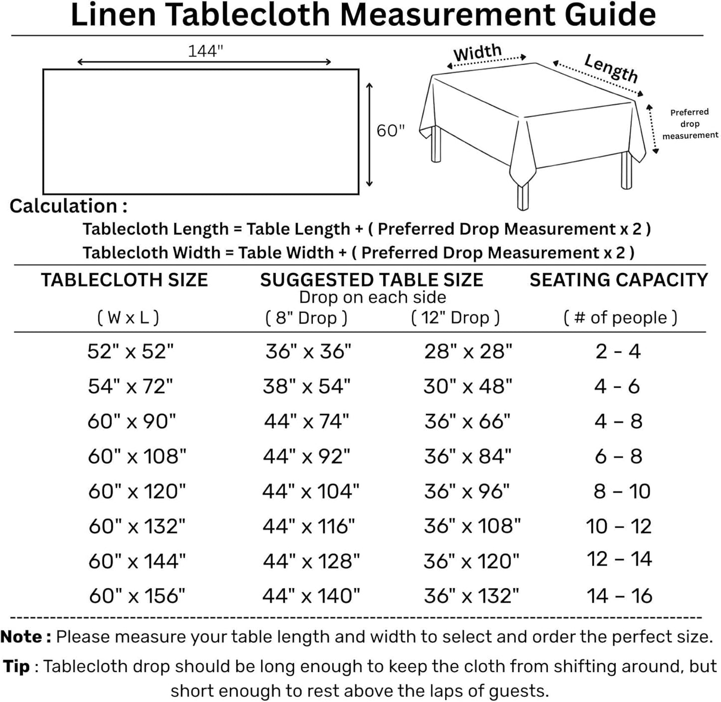 Solino Home Linen Cinnamon Tablecloth 60 x 144 Inch - Classic Hemstitch, 100% Pure Linen Rectangular Tablecloth - Machine Washable Table Cloth for Fall, Autumn, Halloween, Thanksgiving