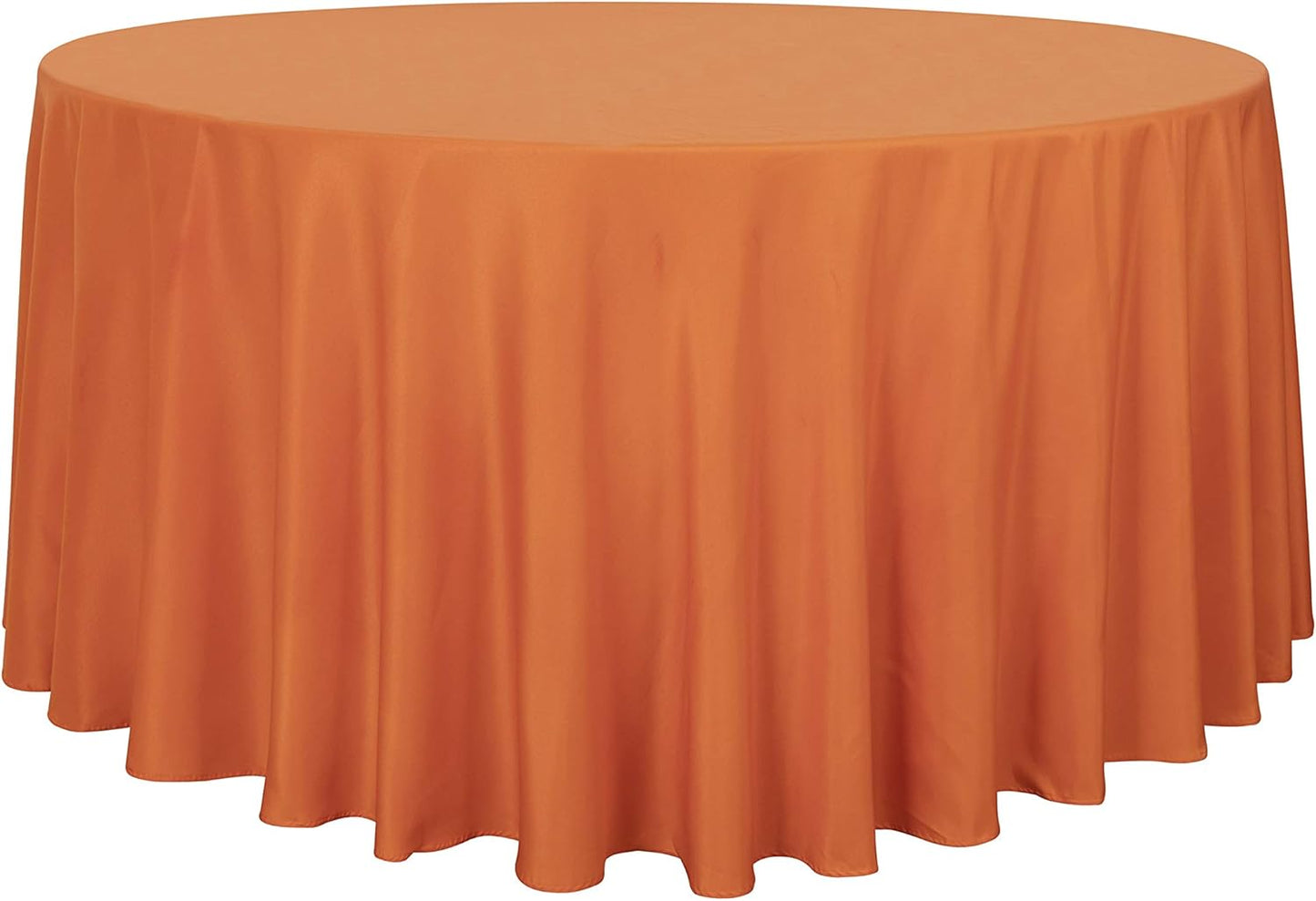 sancua Round Tablecloth - 120 Inch - Water Resistant Spill Proof Washable Polyester Table Cloth Decorative Fabric Table Cover for Dining Tables, Buffet Parties and Camping, Orange