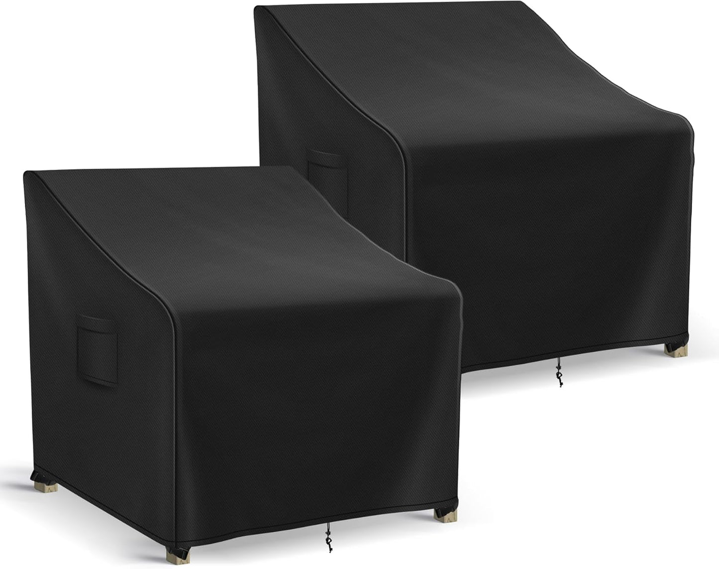 Patio Furniture Covers Waterproof for Chairs, Lawn Outdoor Chair Covers 2 Pack, Patio Chair Covers for Outdoor Furniture Fits up to 26W x 25D x 34H inches, Black