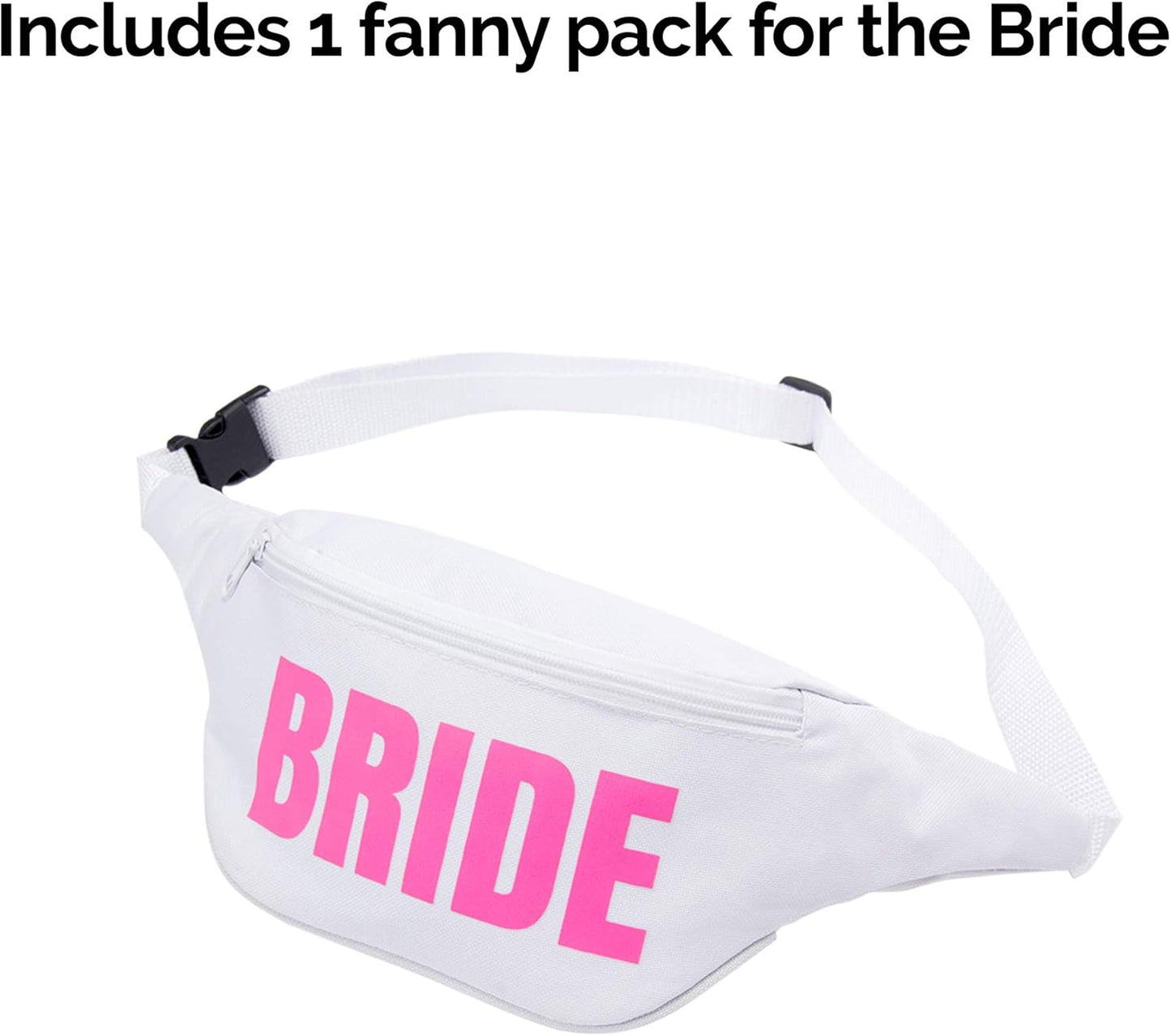 Bachelorette 80s Fanny Pack Set | 18 Pack | 1 Bride Fanny Pack and 17 Squad Fanny Packs | Bachelorette Party Favors