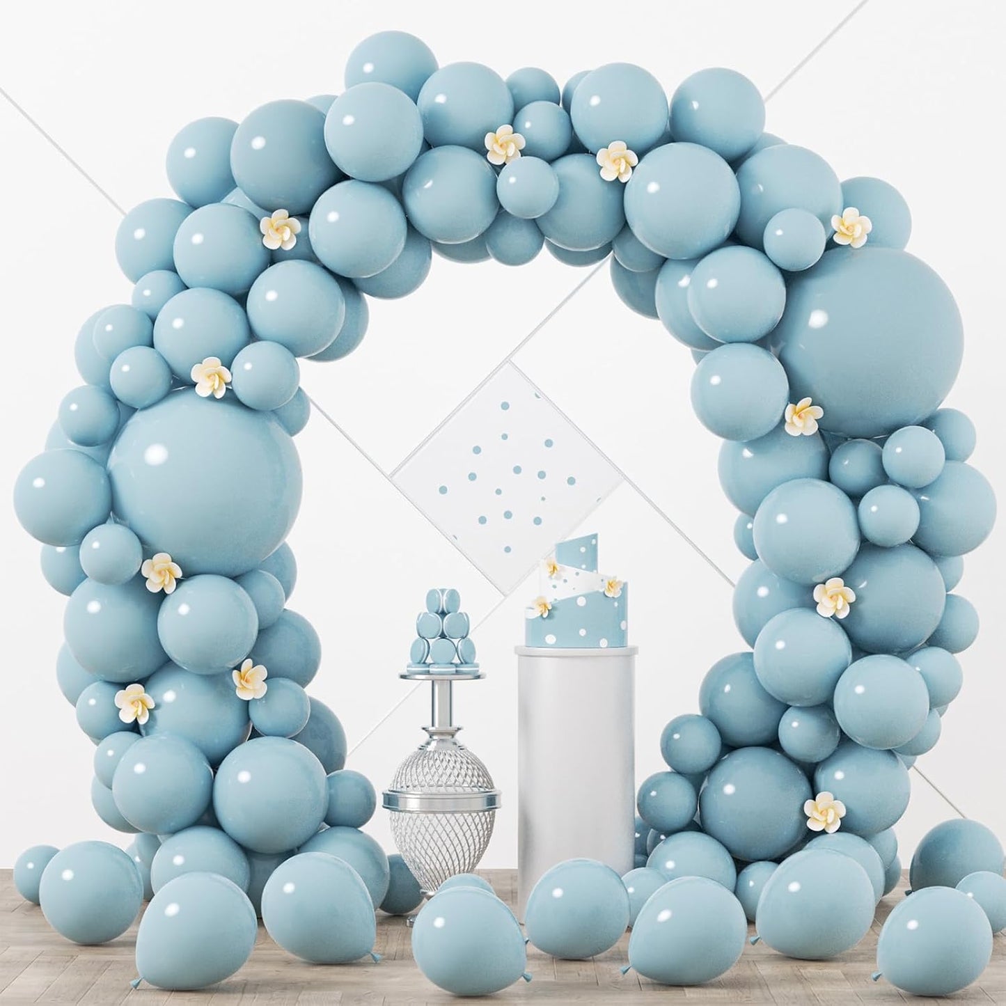 90pack Aqua Balloons Different Size 18/12/10/5 Inch Aqua Balloon Garland Arch Kit for Graduation, Wedding, Birthday, Princess Theme Party, Baby Shower, Anniversary Party Decorations