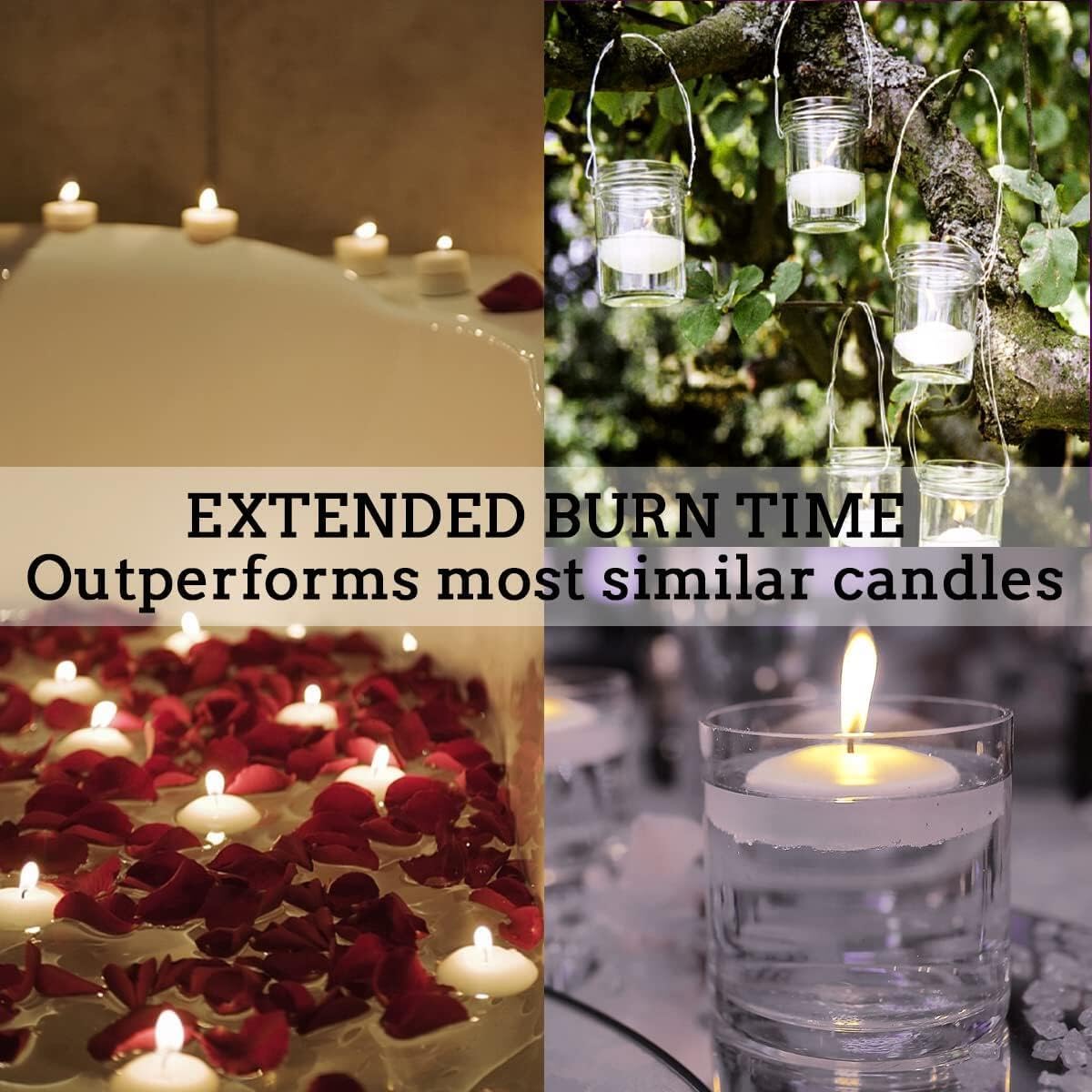 Floating Candles Set of 50, Unscented Dripless Wax Candles for Wedding, Pool Party, Home Decor Holiday & Dinner Centerpieces（2 Inch White）