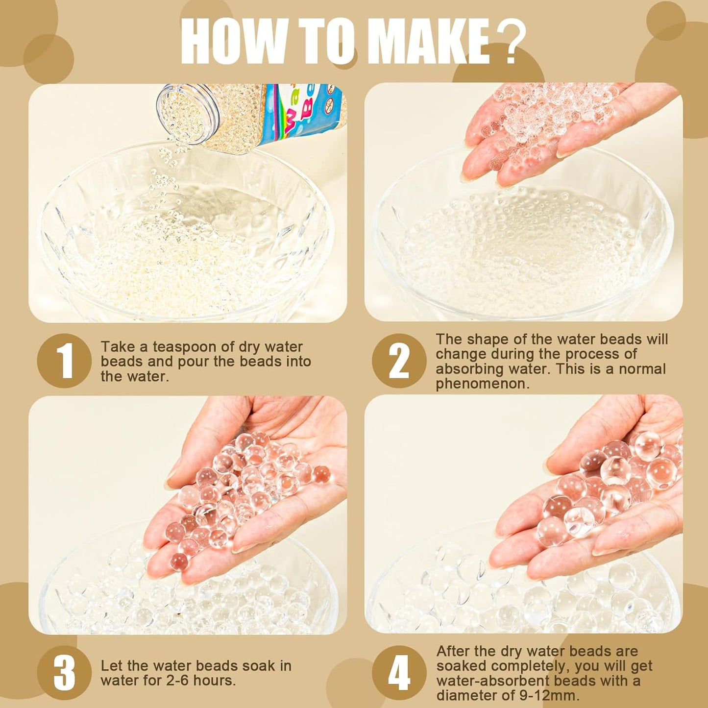 ZTML MS 15,000 Pieces Clear Water Gel Jelly Beads, Water Beads, Vase Filler for centerpieces, Non Toxic Water Beads for Soilless Planting, Floral Arrangement, Vase Filler (Clear)