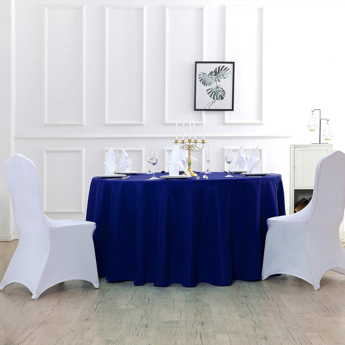 70 inch Round Tablecloth Washable Polyester Table Cloth Decorative Table Cover for Wedding Party Dining Banquet（70 inch,Roya Blue）
