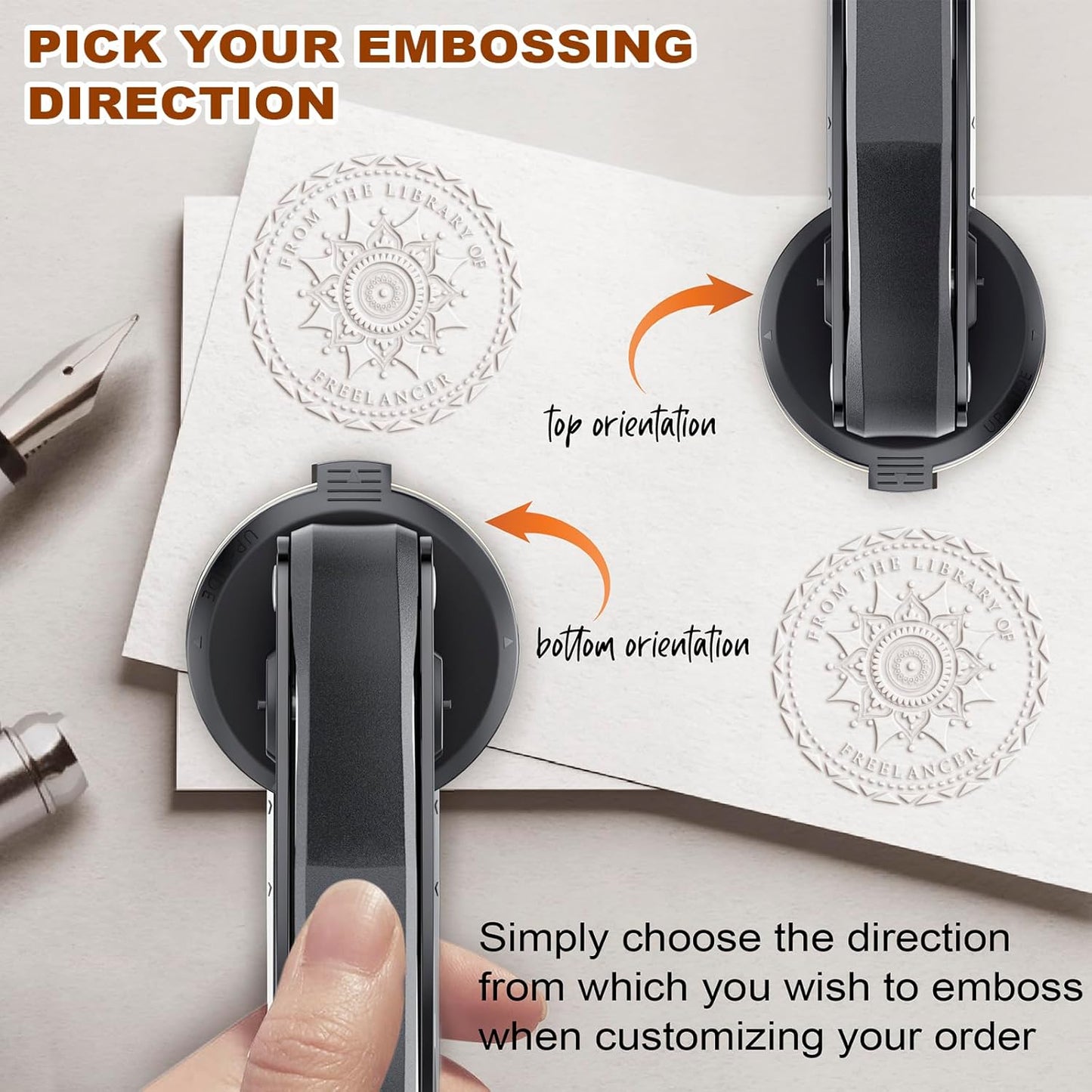 Personalized Book Embosser - Custom Library Stamp, Personal Gifts for Book Lovers, Readers, Teachers (Star-03)