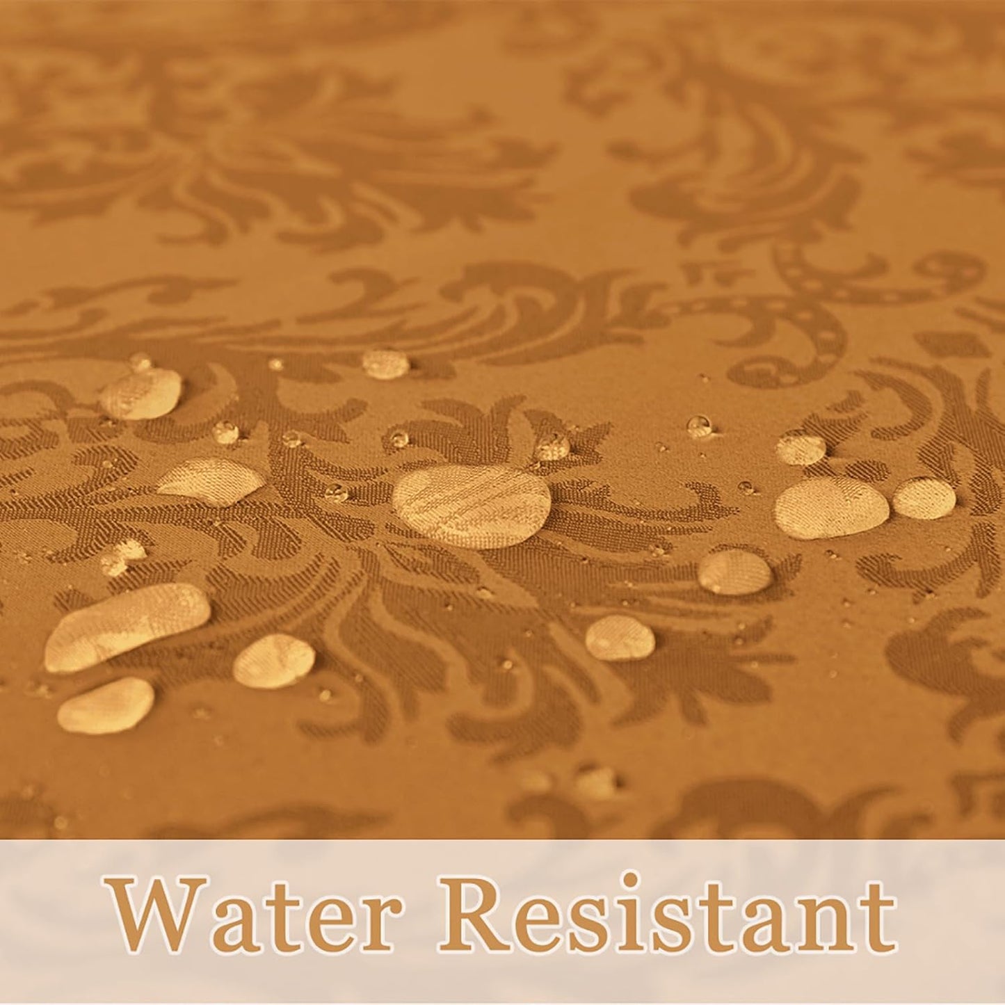 Rectangle Table Cloth - 52 x 70 Inch Brown Jacquard Tablecloths Damask Design Spillproof Wrinkle Resistant Shrinkproof Soft Tablecloth Polyester Oblong Table Cover for Kitchen Dinning Party Tabletop