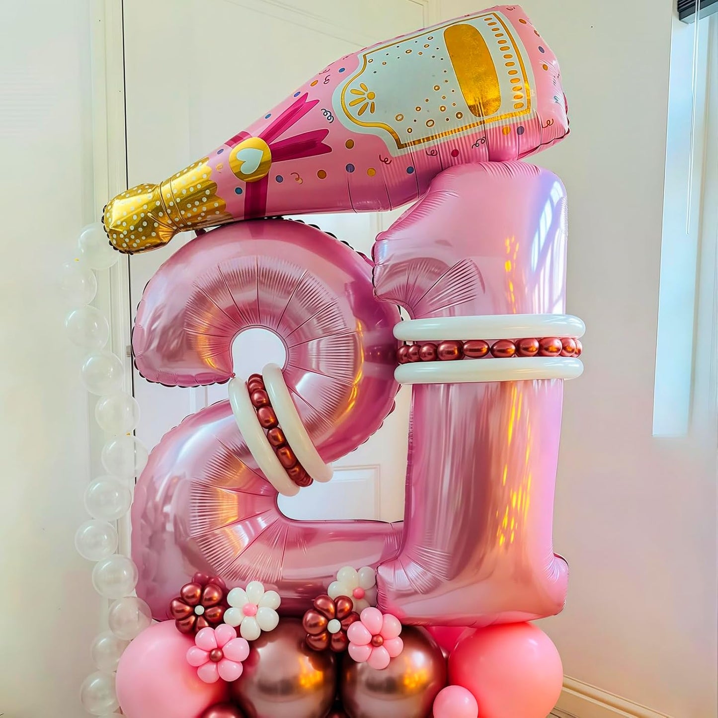 Light Pink 0 Balloon,Pastel Pink 0 Balloons Number,40 Inch Helium Foil Mylar Number 0 Balloon for Birthday Party