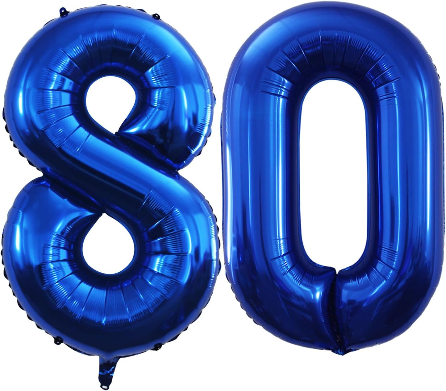 GOER Number 80 Balloons for 80th Birthday Party Decorations,42 Inch Jumbo Foil Helium Balloons for 80th Anniversary (Blue)