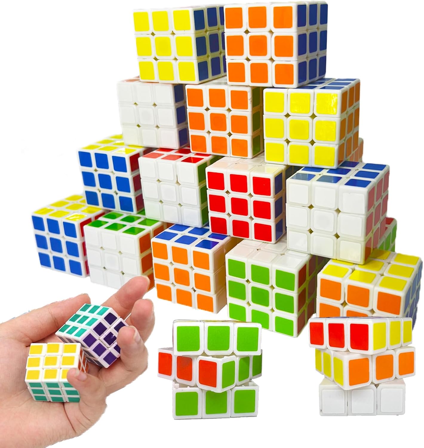 48 Pack Mini Cube Puzzle Party Favors for Kids, 1.18in 3x3 Magic Cube School Rewards & Classroom Prize for Students, Birthday Party Favors Easter Christmas Stocking Stuffers Gifts for Kids
