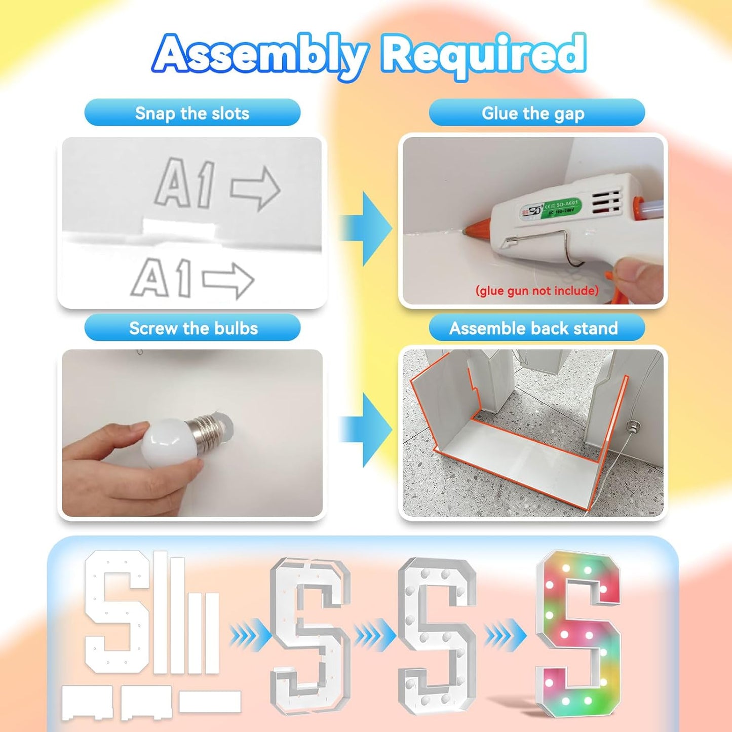 Ledido 4FT Marquee Light Up Letters, 34 Colors Changing Marquee Letter 4 Feet Tall with Remote, Big Letters for Party Wedding Graduation Birthday Decorations, Large Light Up Letter F