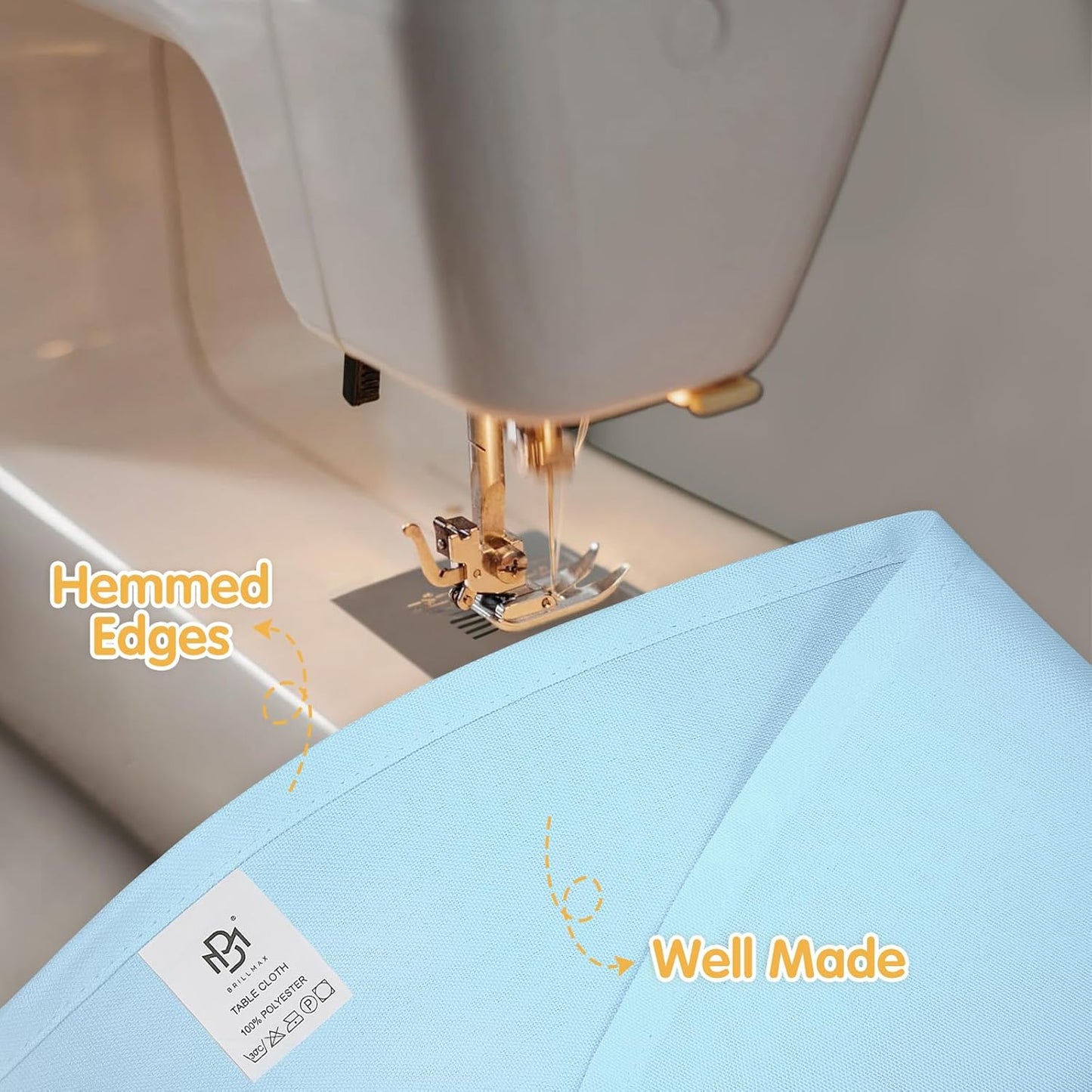 BRILLMAX 6 Pack Light Blue Round Tablecloths 120 Inch - Circle Bulk Linen Polyester Fabric Washable Table Cloth Cover for Wedding Reception Banquet Birthday Party Buffet Restaurant