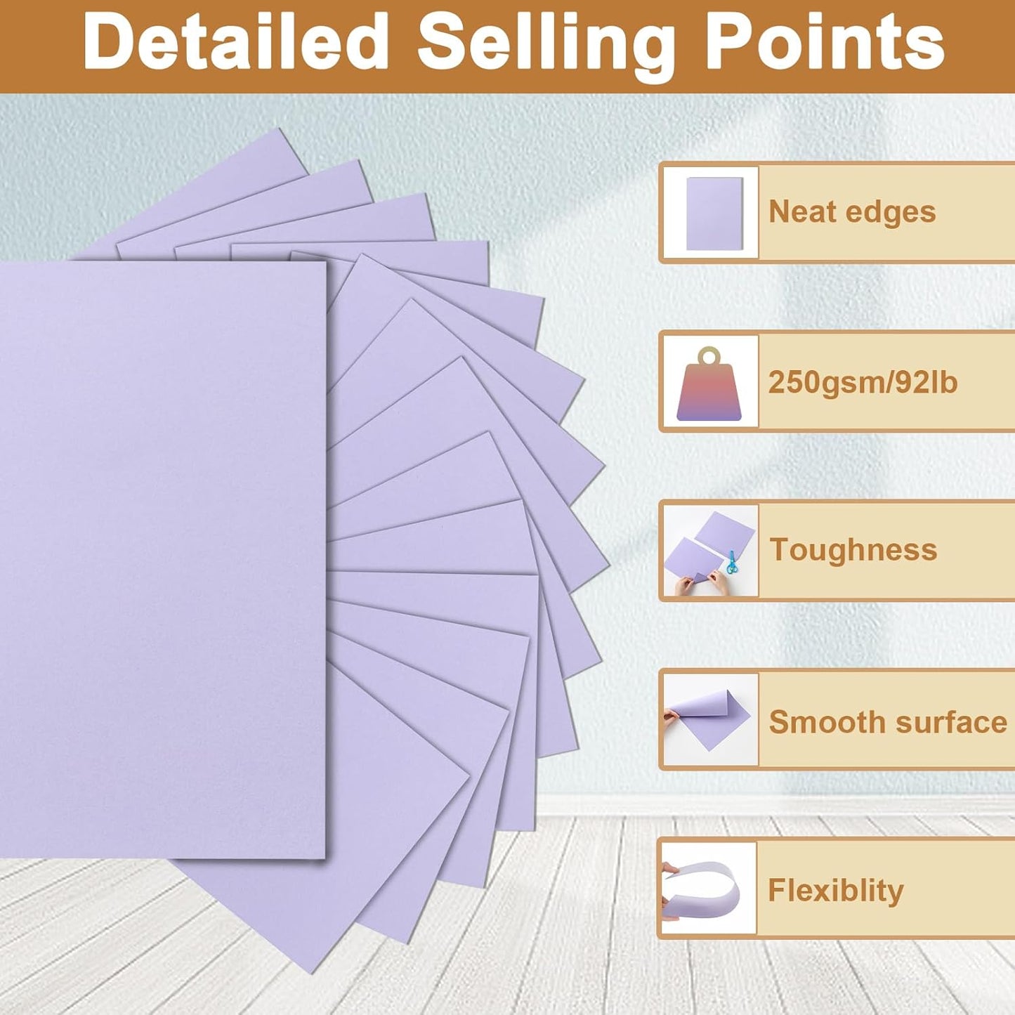 28 Sheets Purple Cardstock 8.5 x 11 Crafts Paper, 92lb Heavyweight Lavender Card Stock for DIY Cards Making, Birthday Decorations, Greeting Cards, Invitations, Certificates