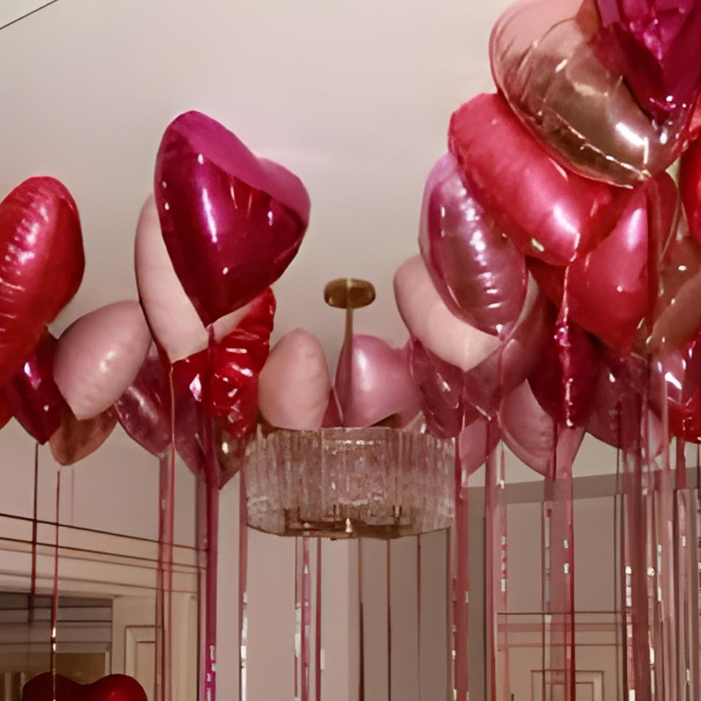 Pink Heart Balloons, 18 Inch Light Pink Heart Shape Balloons, 12PCS Rose Red and Hot Pink Helium Foil Heart Balloon for Girls Birthday Baby Shower Engagement Wedding Valentine Party Decorations