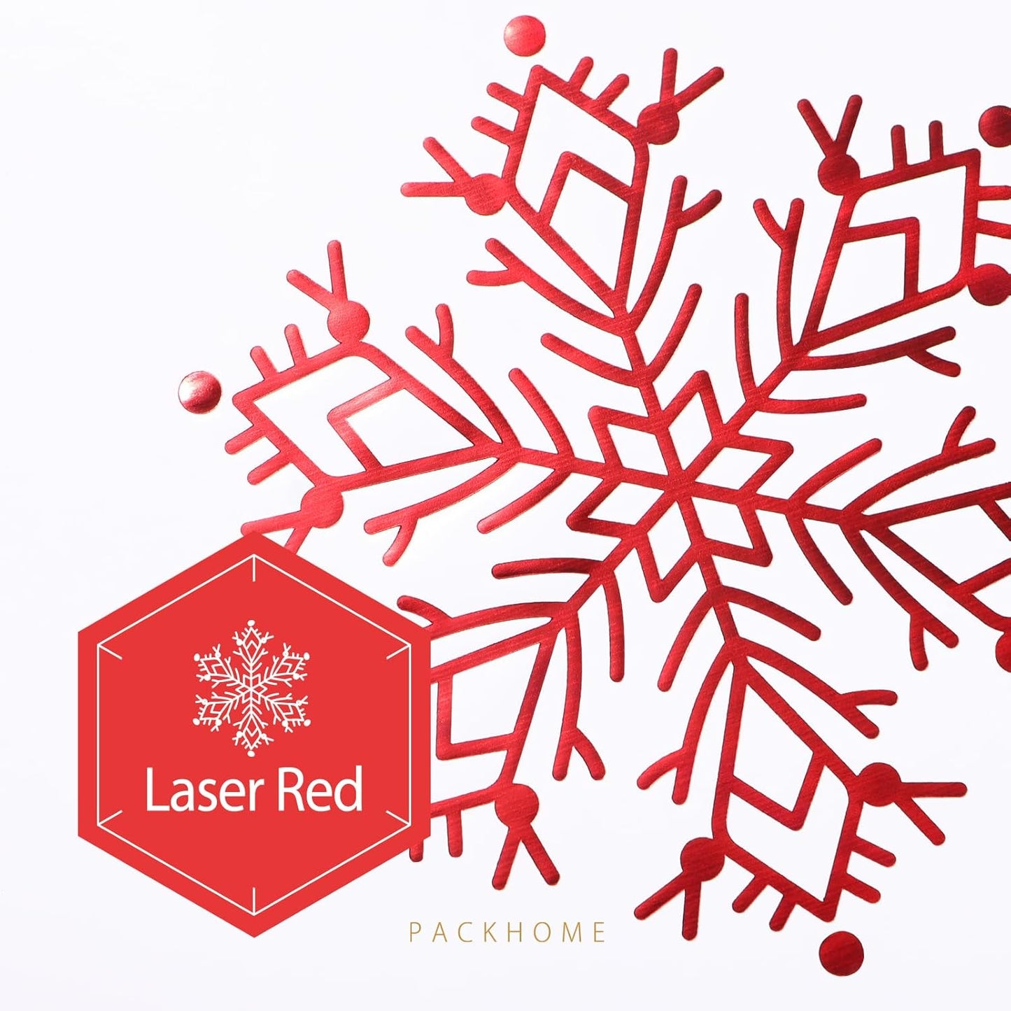 PACKHOME Christmas Gift Box 13x9.7x3.4 Inches, Large Gift Box with Lid, Sturdy Shirt Box with Magnetic Lid for Wrapping Gifts (Red Snowflake Pattern)