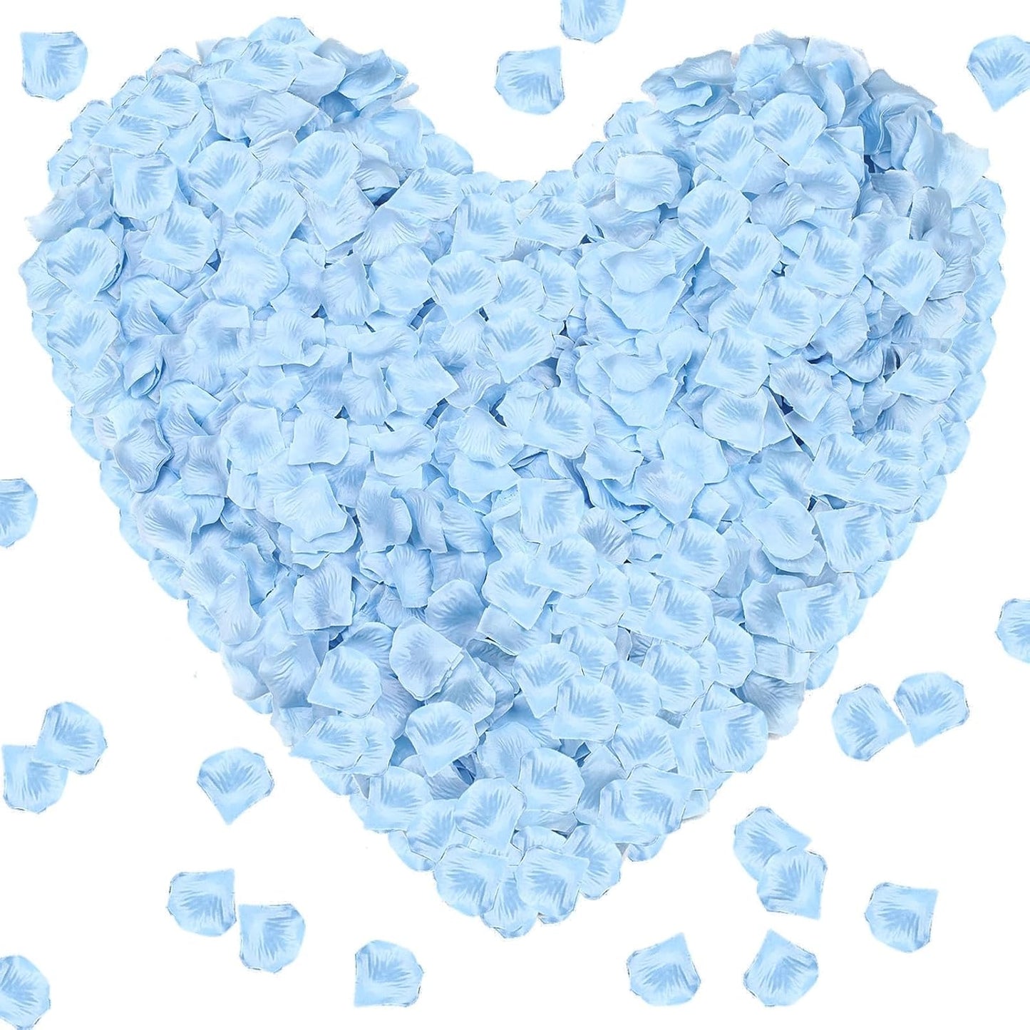 1000Pieces Rose Petals, Artificial Flower Petals Fake Rose Petals Silk Red Rose Petals for Romantic Night,Wedding,Proposal Anniversary Flower Decorations (Light Blue)