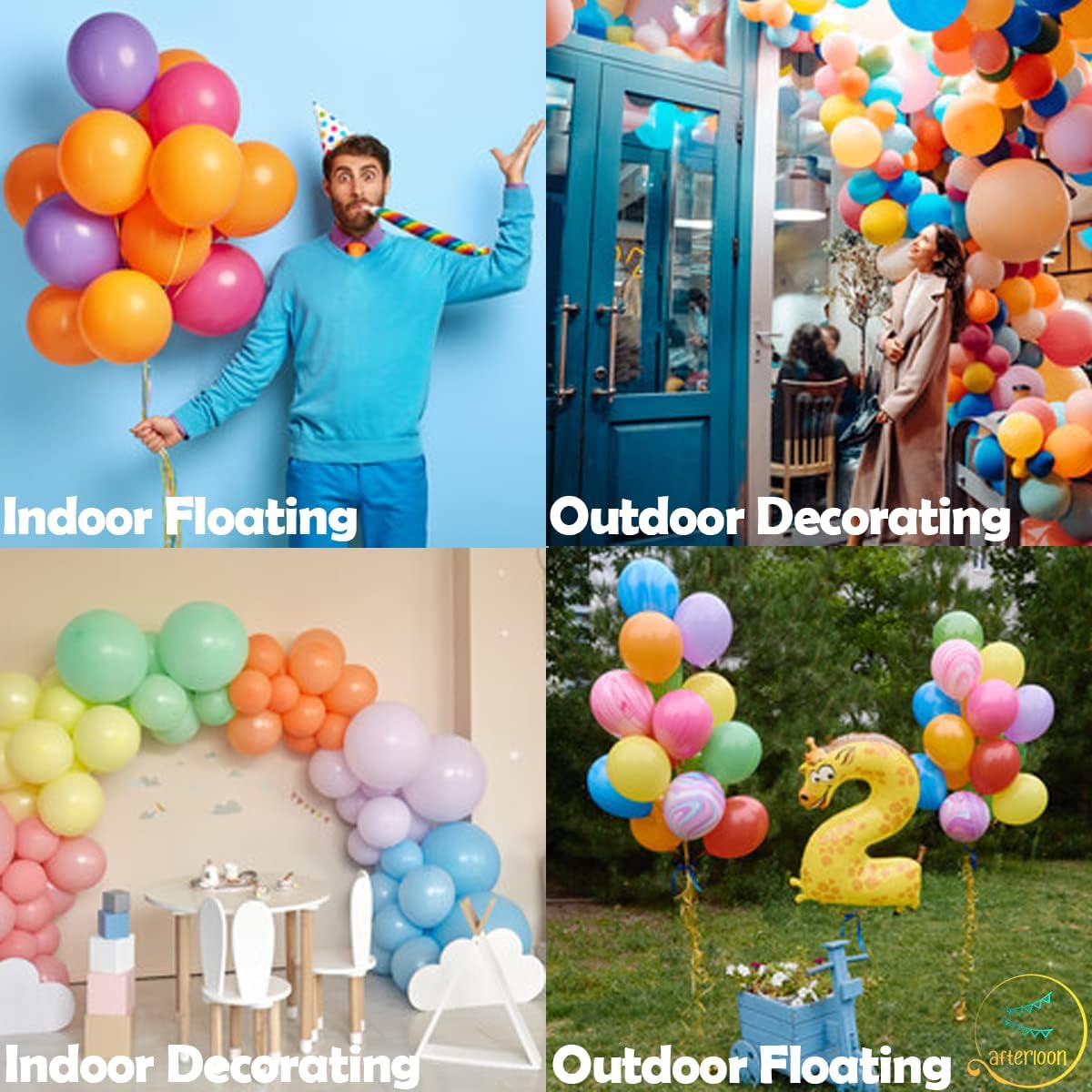 AFTERLOON® Biodegradable Balloons 24 pcs Pearlized Light Pink 10 Inch, Pearlescent Thickened Extra Strong Natural Latex Helium Float, Colorful Bulk Color ballon Globos Para Decoration De Fiestas Kids