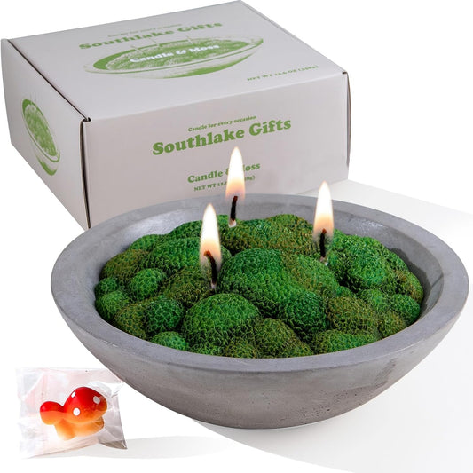 Grass Moss Scented Candle Bowl Home Decoration