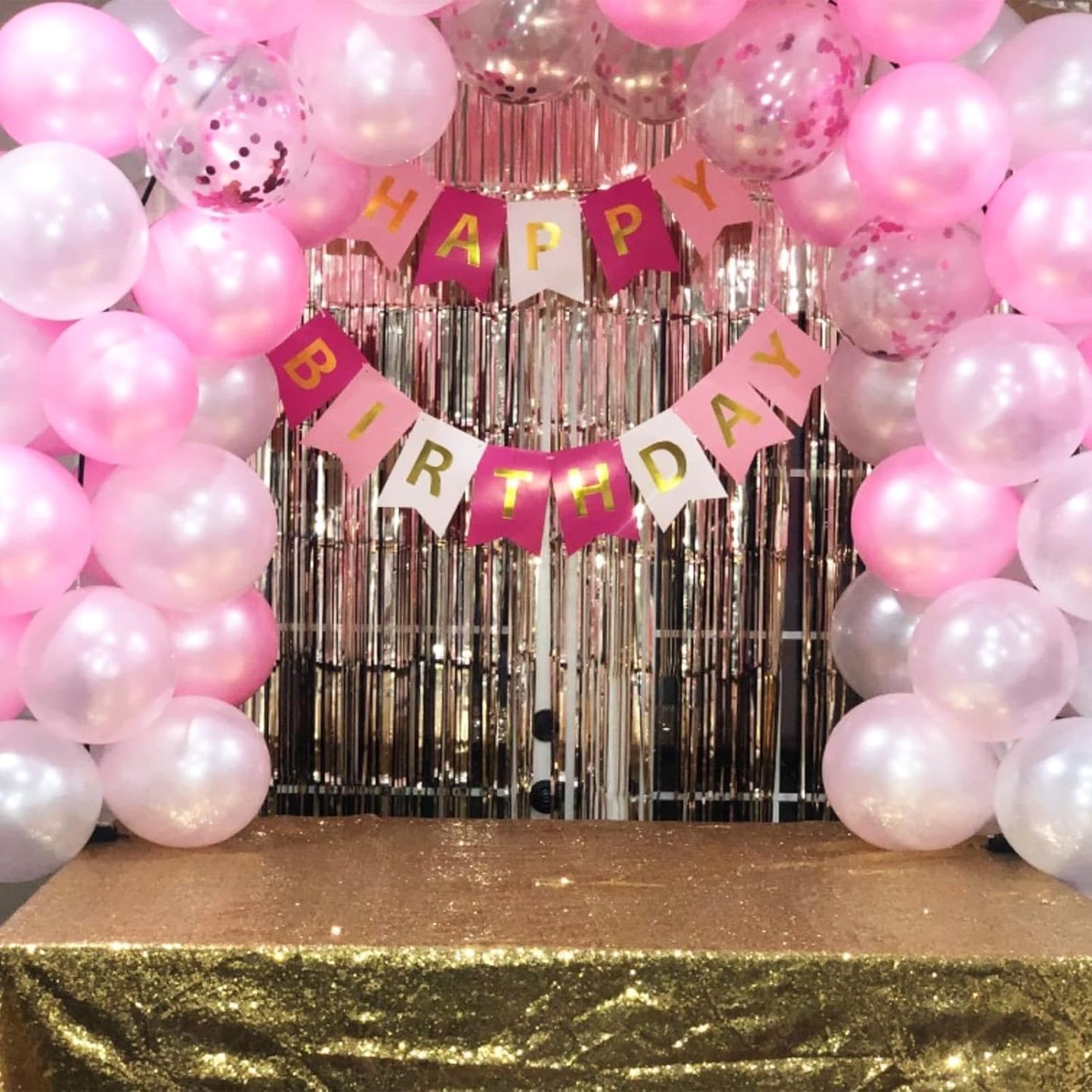 Balloons Pink and White, 60 Packs 12 Inch Light Pink White Balloons with Confetti Balloons for Birthday Party Decorations Girl Women, Wedding, Christening Baby Shower Party, Bridal Shower