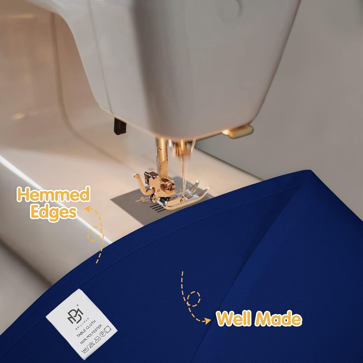 BRILLMAX 8 Pack Navy Blue Round Tablecloths 90 Inch - Circle Bulk Linen Polyester Fabric Washable Table Cloth Cover for Wedding Reception Banquet Birthday Party Buffet Restaurant