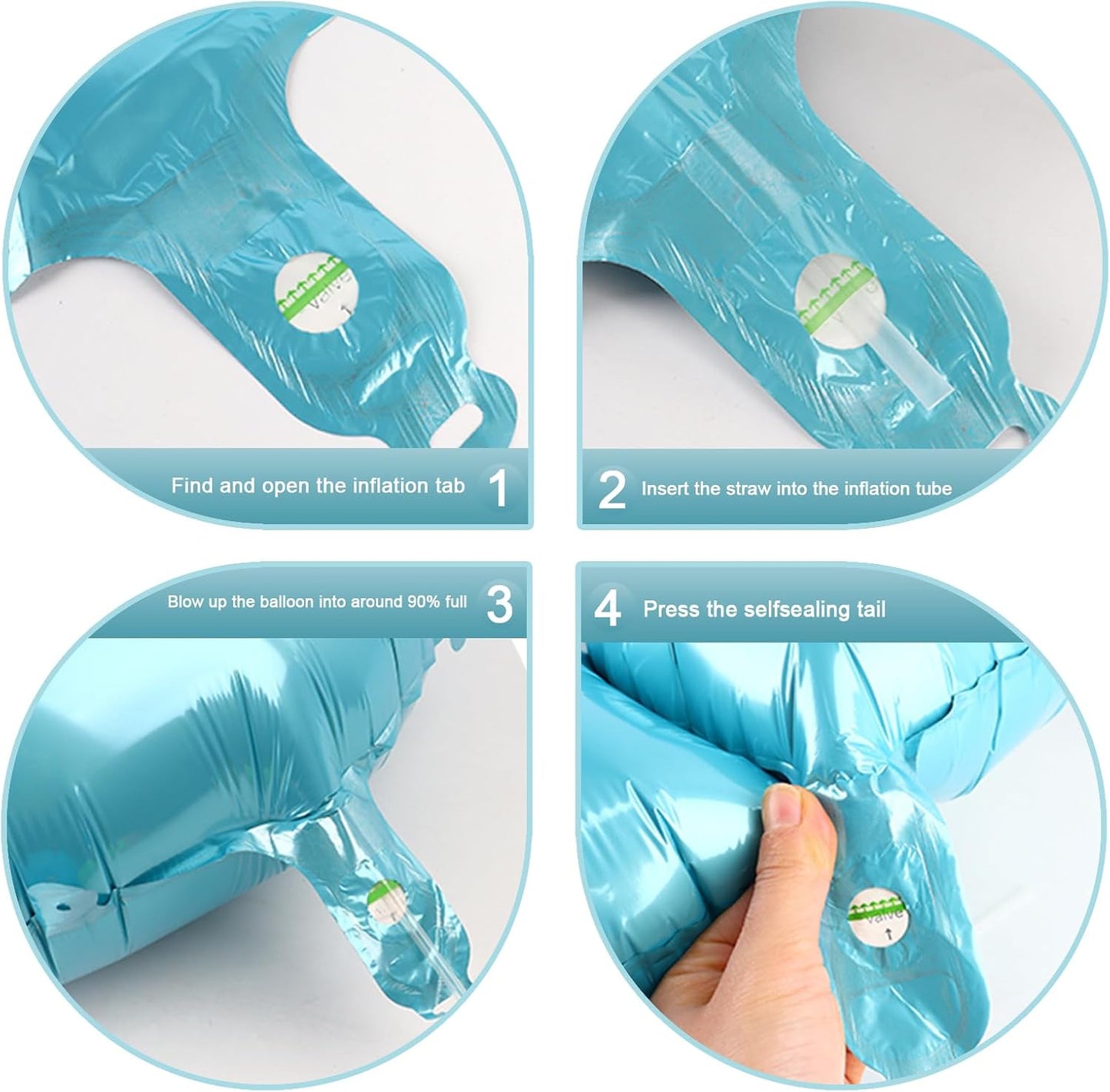 40 Inch Pearl Blue 3 Large Number Balloon, 3 13 23 30 33 36 38 Pearl Blue Birthday Party Decorations, Number Three Foil Balloons for Anniversary Party Graduations Celebration Supplies