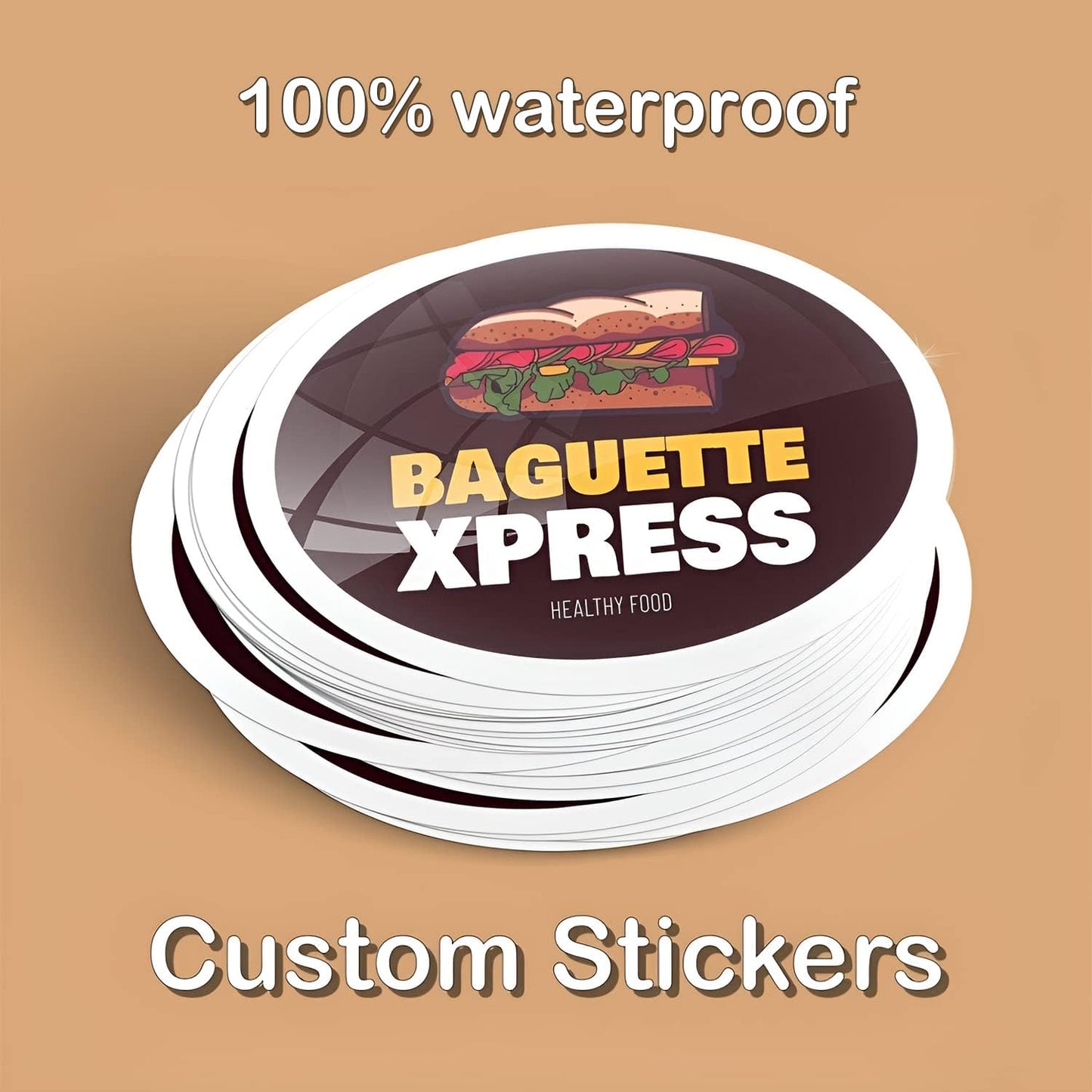 Custom Logo Stickers for Business, Personalised Logo Labels - Any Shape, Waterproof Vinyl Glossy Stickers for Branding & Packaging