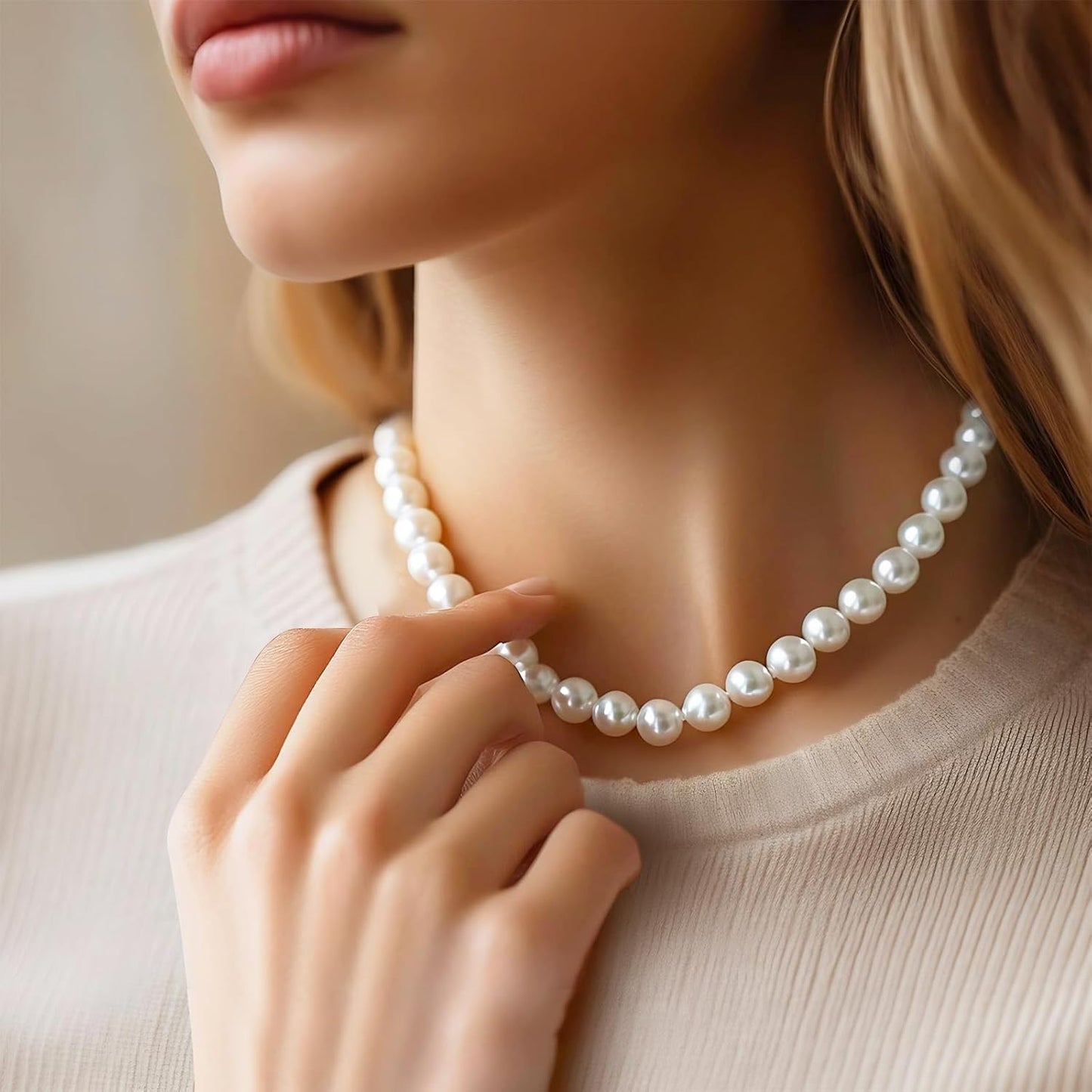 33 Feet Faux Pearl Beads Garland 10mm Craft String Pearls for Wedding Centerpiece Christmas Tree and Flowers Decoration DIY(Ivory)