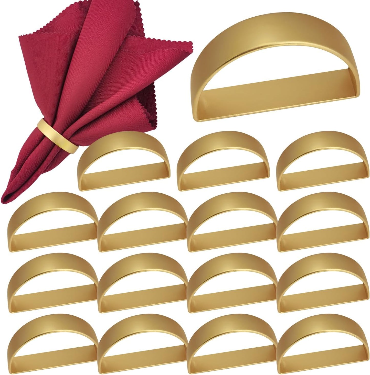 16PCS Gold Napkin Rings, Metal Napkin Rings, Fall Thanksgiving Christmas Table Decorations, Wedding, Banquet, Party, Easter Table Napkin Decorations