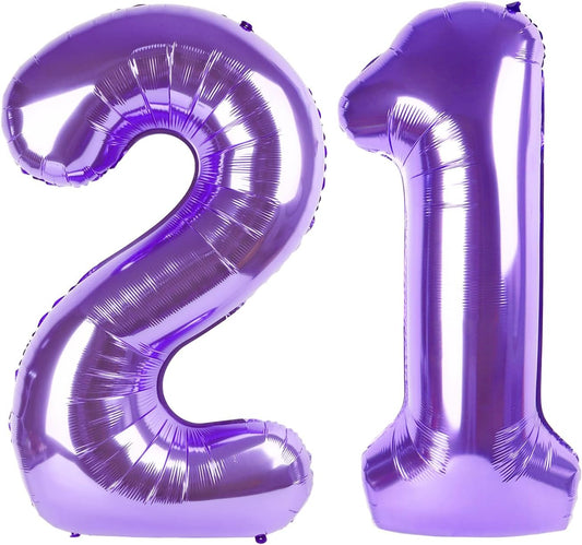 Purple Number 21 Balloon