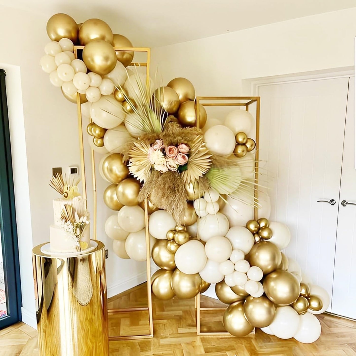 90pack Metallic Gold Balloons Different Size 18/12/10/5 Inch Chrome Gold Balloon Garland Arch Kit for Wedding, New Year, Birthday, Graduation, Bridal Shower, Baby Shower Decorations