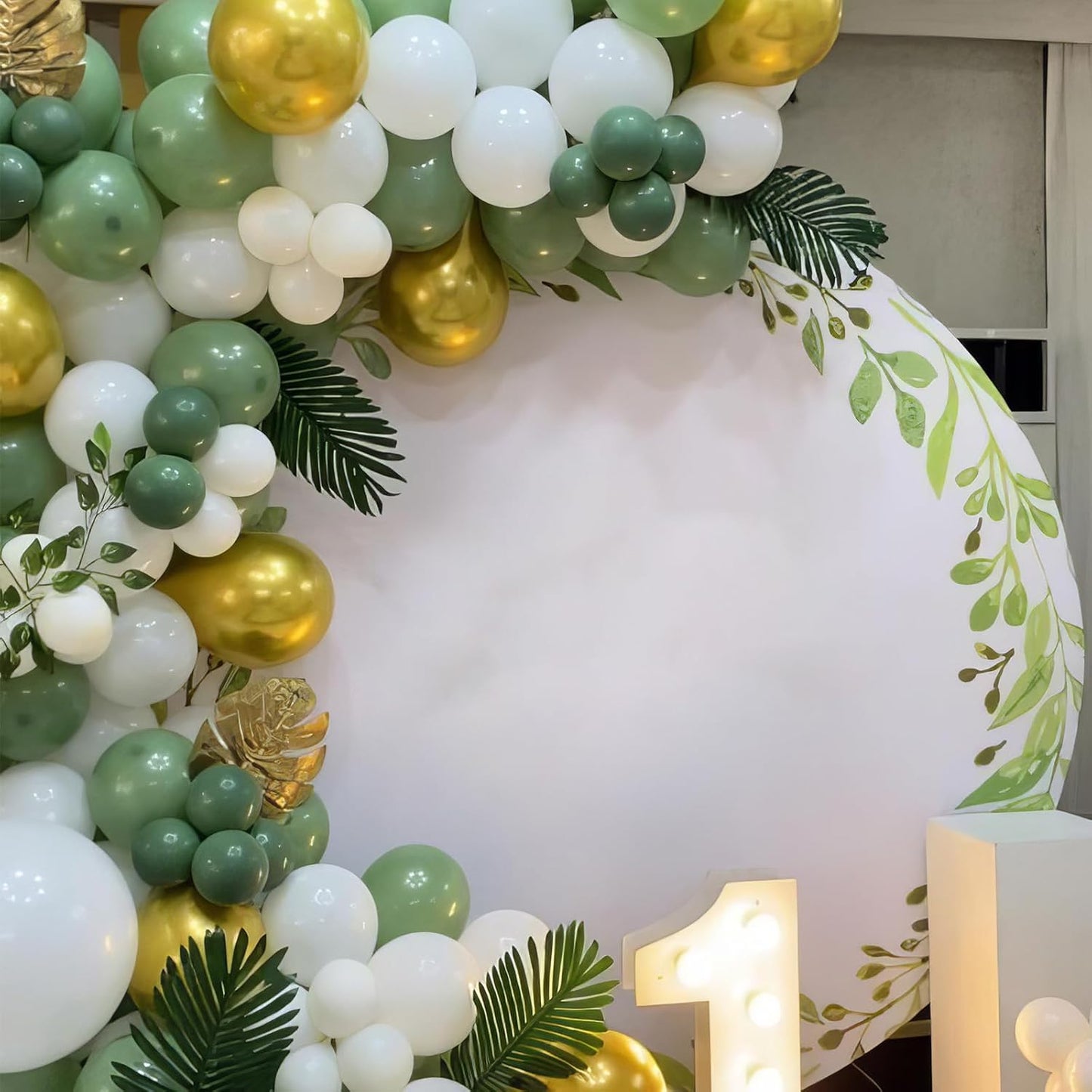 Sage Green Balloons, Sage Balloons Retro White Pearl Light Green Balloon, White Sand Gold Confetti Balloon for Baby Shower Birthday Wedding Graduation Party Decorations Supplies