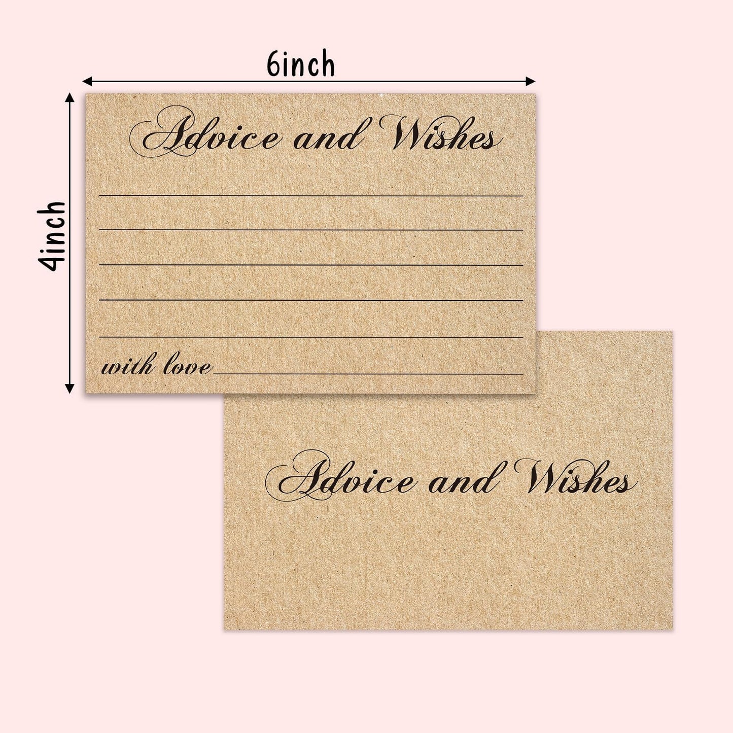 Advice and Wishes Cards, Double-sided Blank Cards Suitable for Weddings, Bridal Showers, Mr and Mrs, Baby Shower, Graduation with Minimalist Design, Pack of 25-01