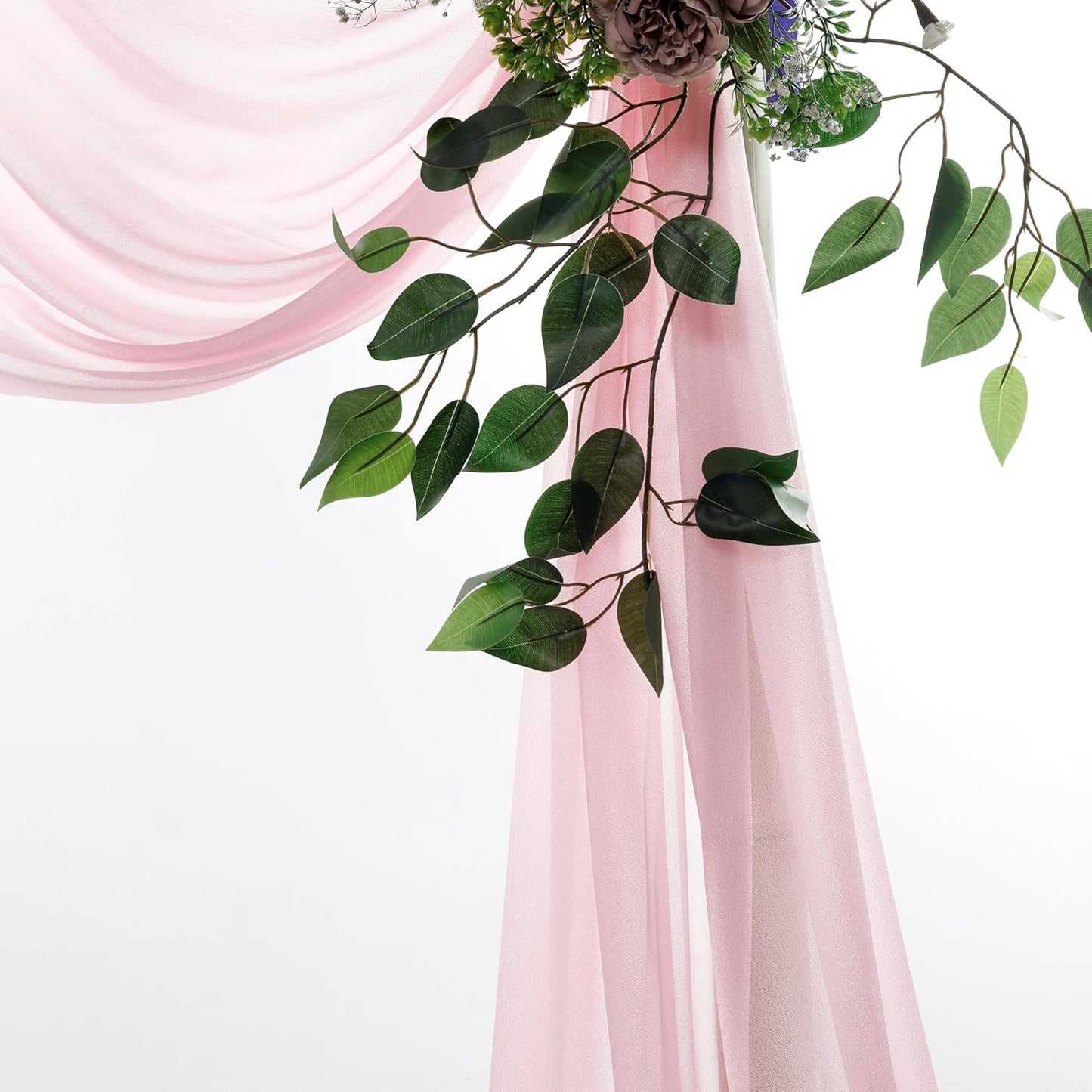 VDS Pack of 1 Panel (30 Inch X 100 Feet) Wedding Arch Draping Fabric Sheer Chiffon Fabric Drapery for Wedding Ceremony Reception Swag Backdrop Canopy Chuppah ARBO Altars Decoration (Blush Pink)