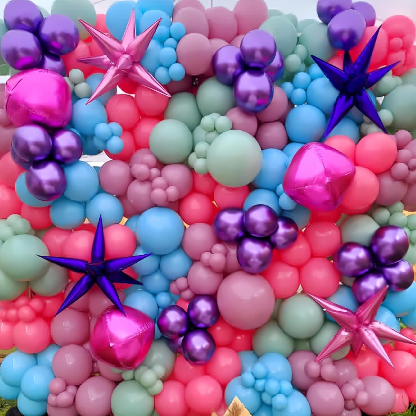 Pink Star Balloons 12pcs, 27/22 Inch Foil Star Explosion Balloons, Large Spike Mylar Cone Balloon, Fireworks Shape Balloon for Wedding Engagement Baby Shower Valentine's Day Bridal Shower