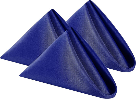 Cloth Napkins 17x17 inch Washable Polyester Dinner Napkins Soft Table Napkins for Wedding Party Dining Banquet(Royal Blue,100PCS)