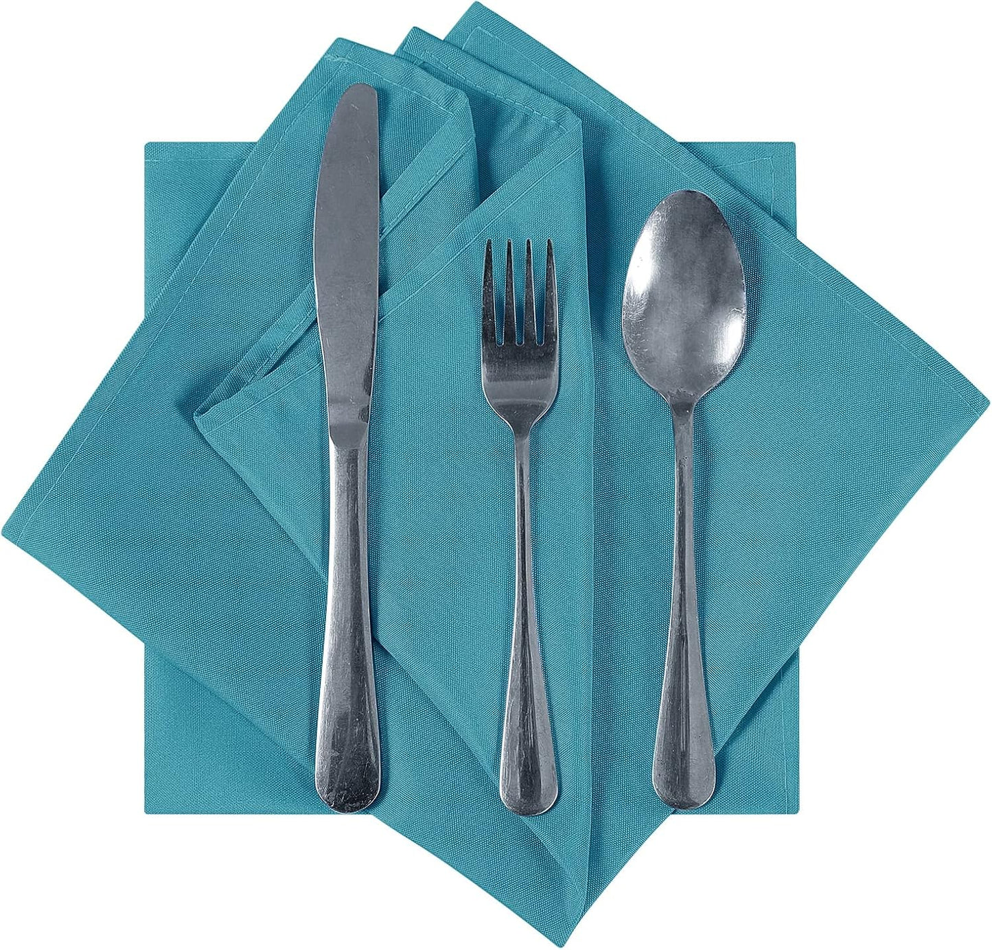 Cloth Napkins 17x17 inch Washable Polyester Dinner Napkins Soft Table Napkins for Wedding Party Dining Banquet(Caribbean Blue,25PCS)